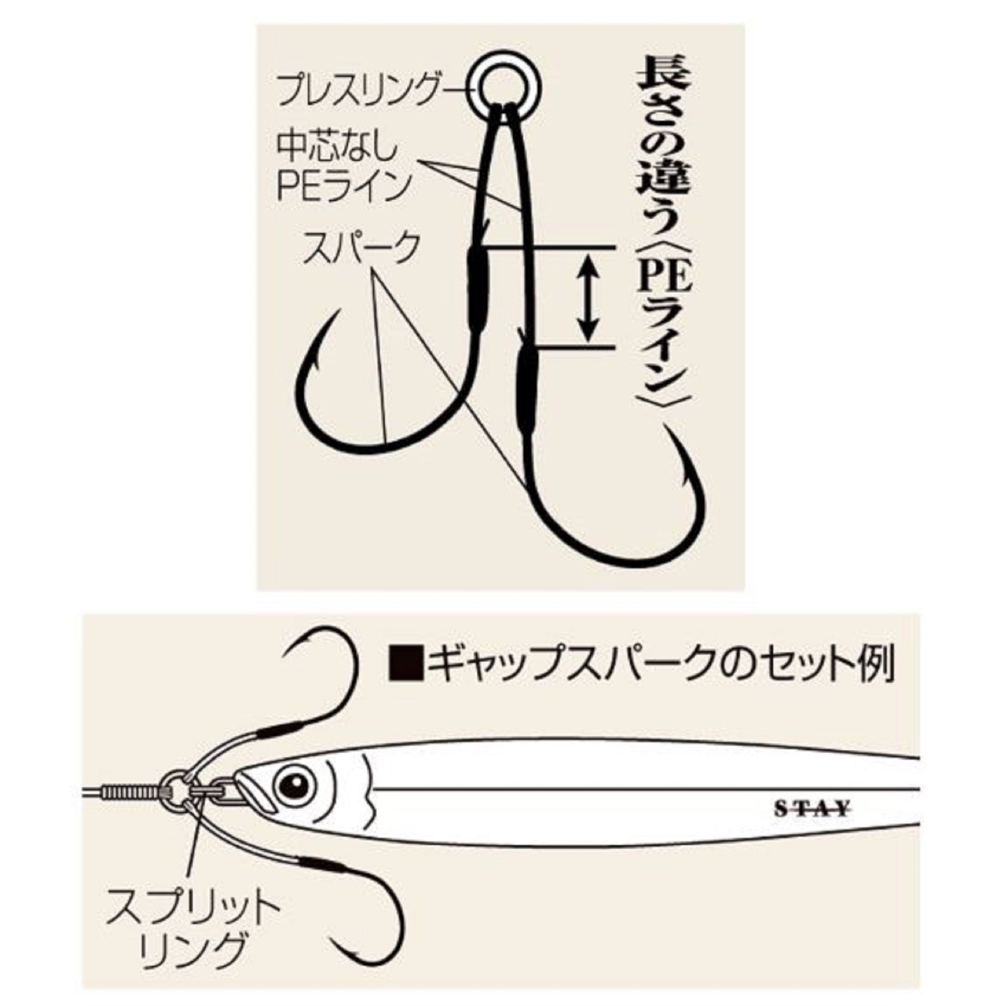 Shout 323-GS Gap Spark Twin Rigged Assist Hook Size 1/0 (3614)