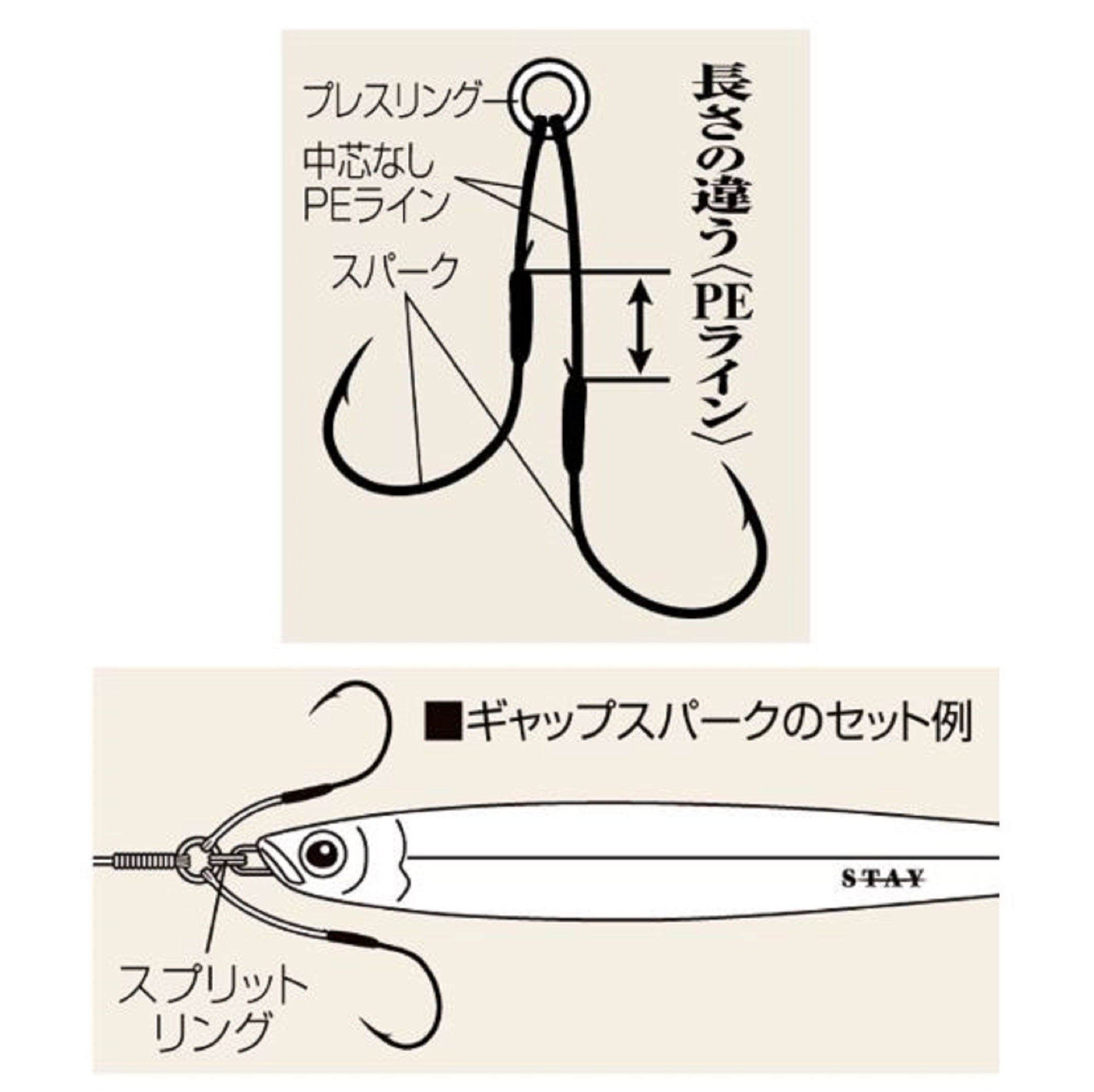 Shout 323-GS Gap Spark Twin Rigged Assist Hook Size 2/0 (3621)