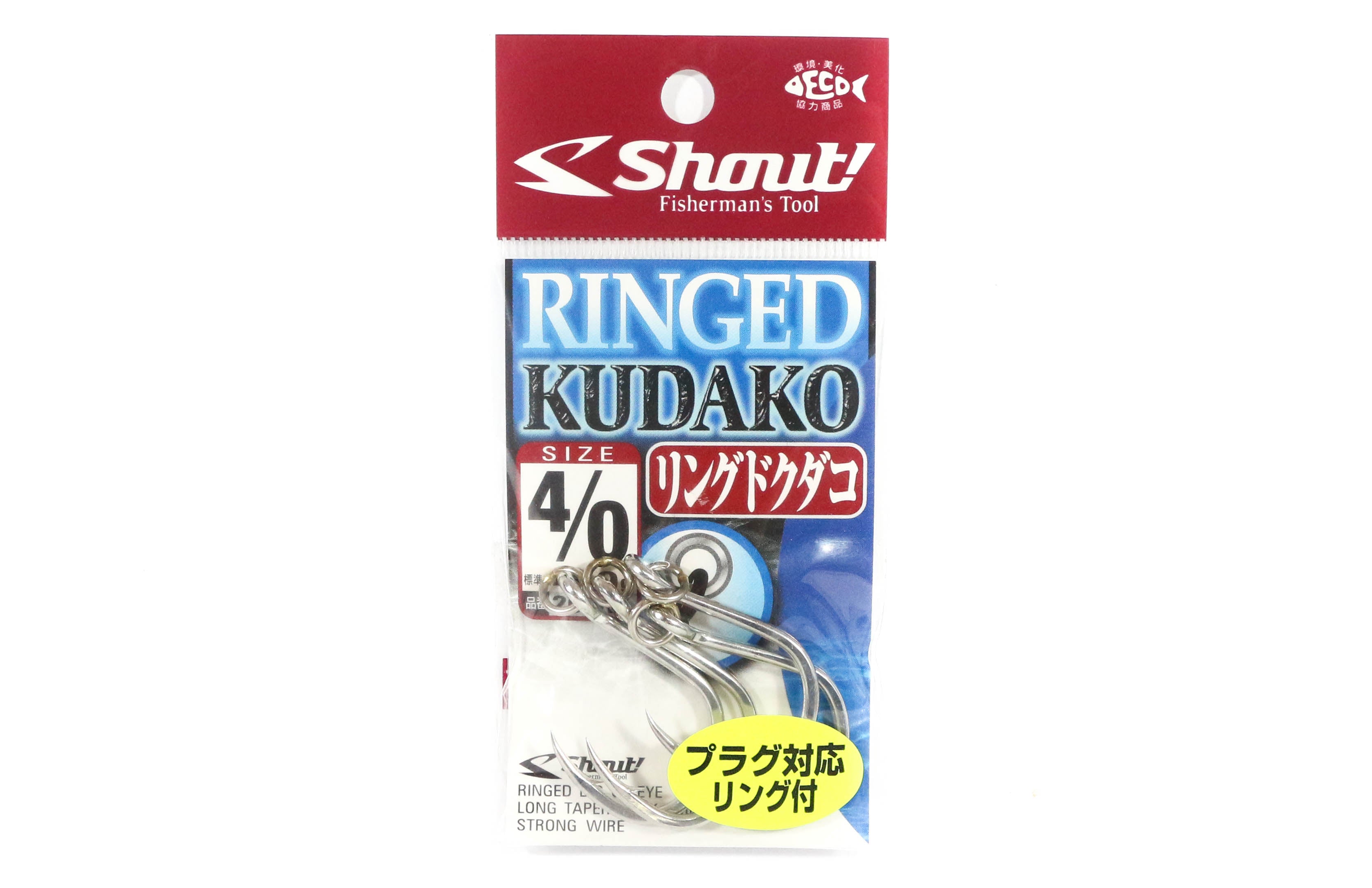 Shout 207-RK Ringed Kudako Power Jigging Single Hook Silver Size 4/0 (7858)