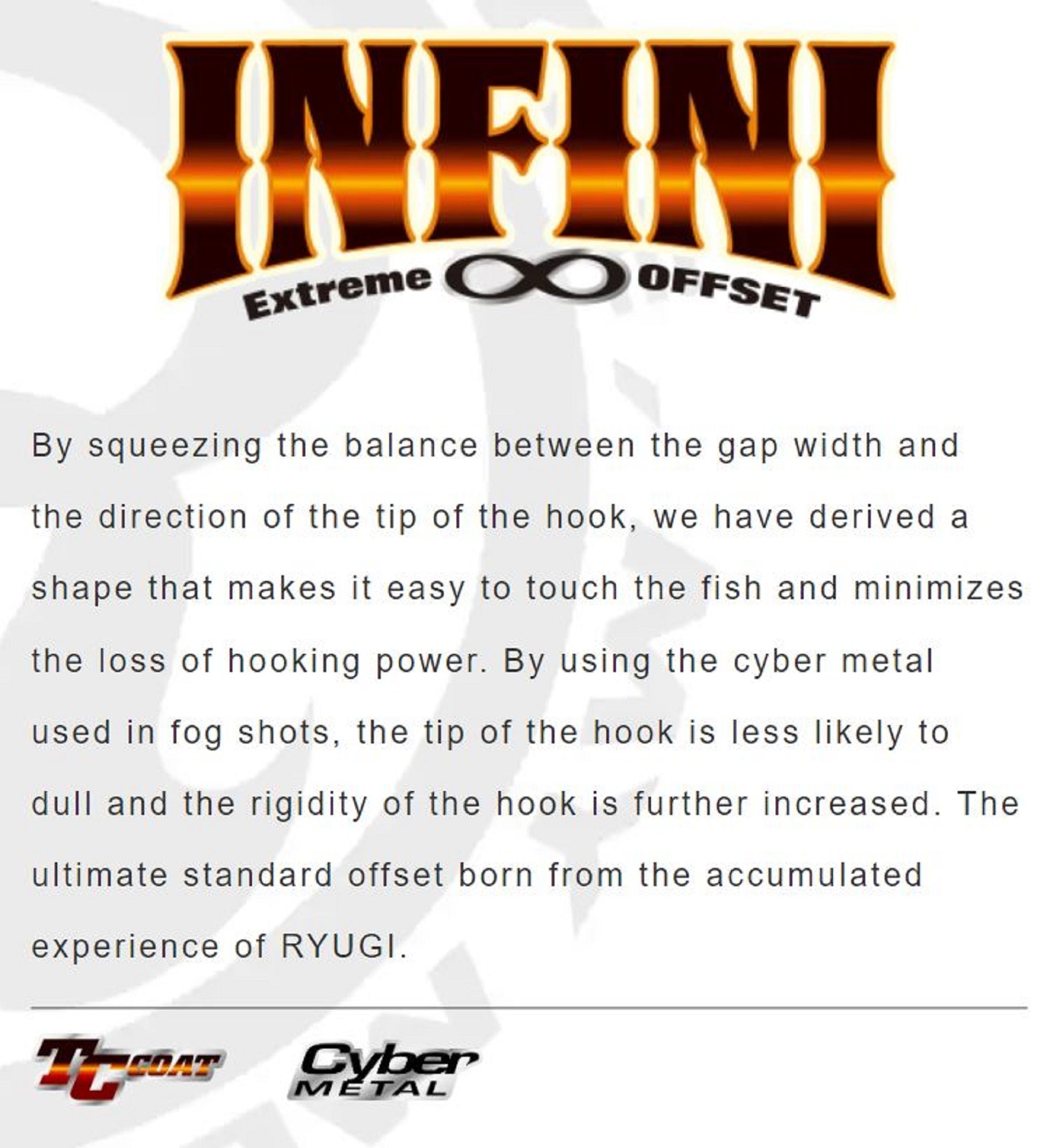 Ryugi HIN051 Infini Offset Worm Hooks Size 3/0 (8503)