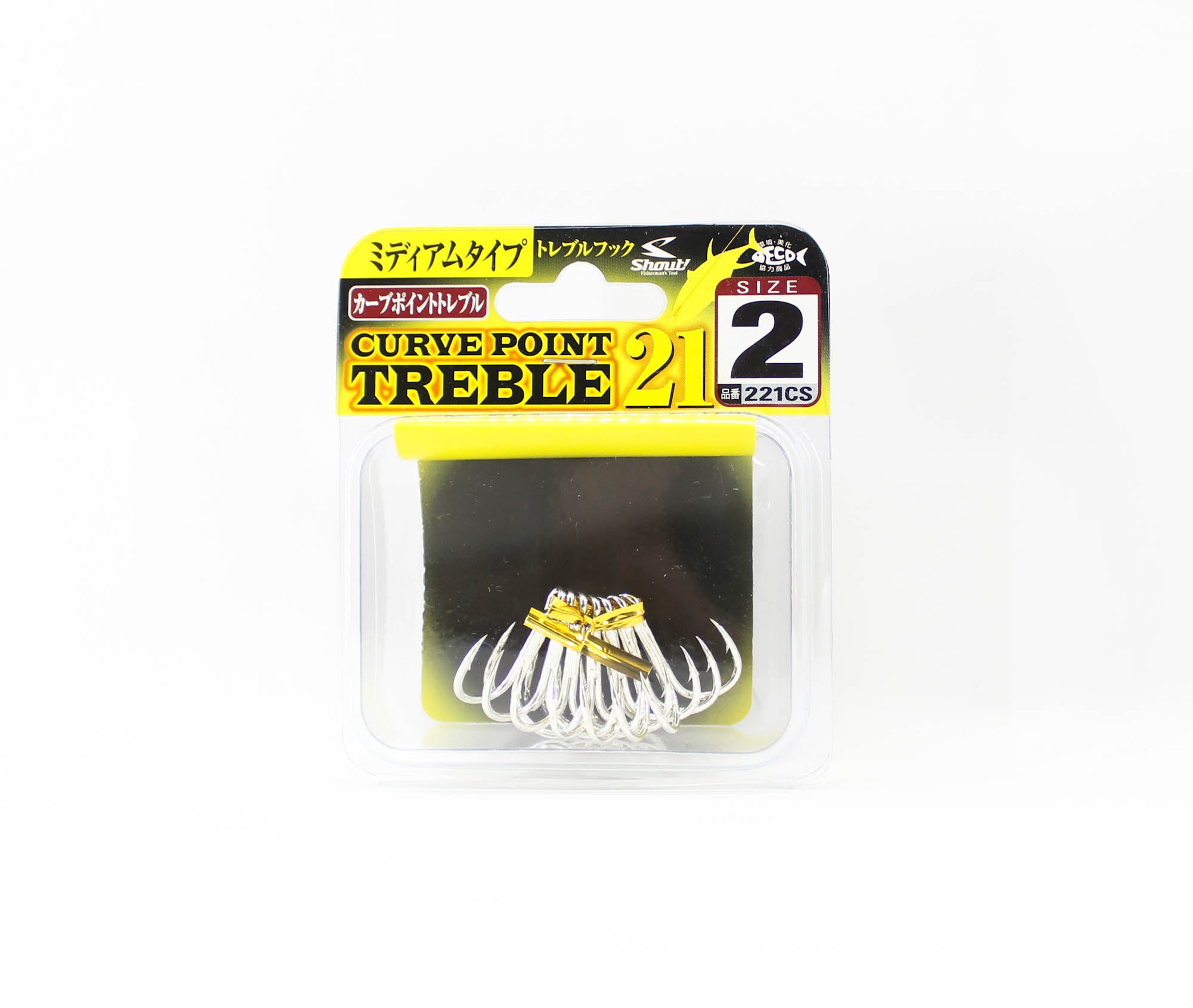 Shout 221-CS Curve Point Treble Hook Medium Gauge Size 2 (9654)