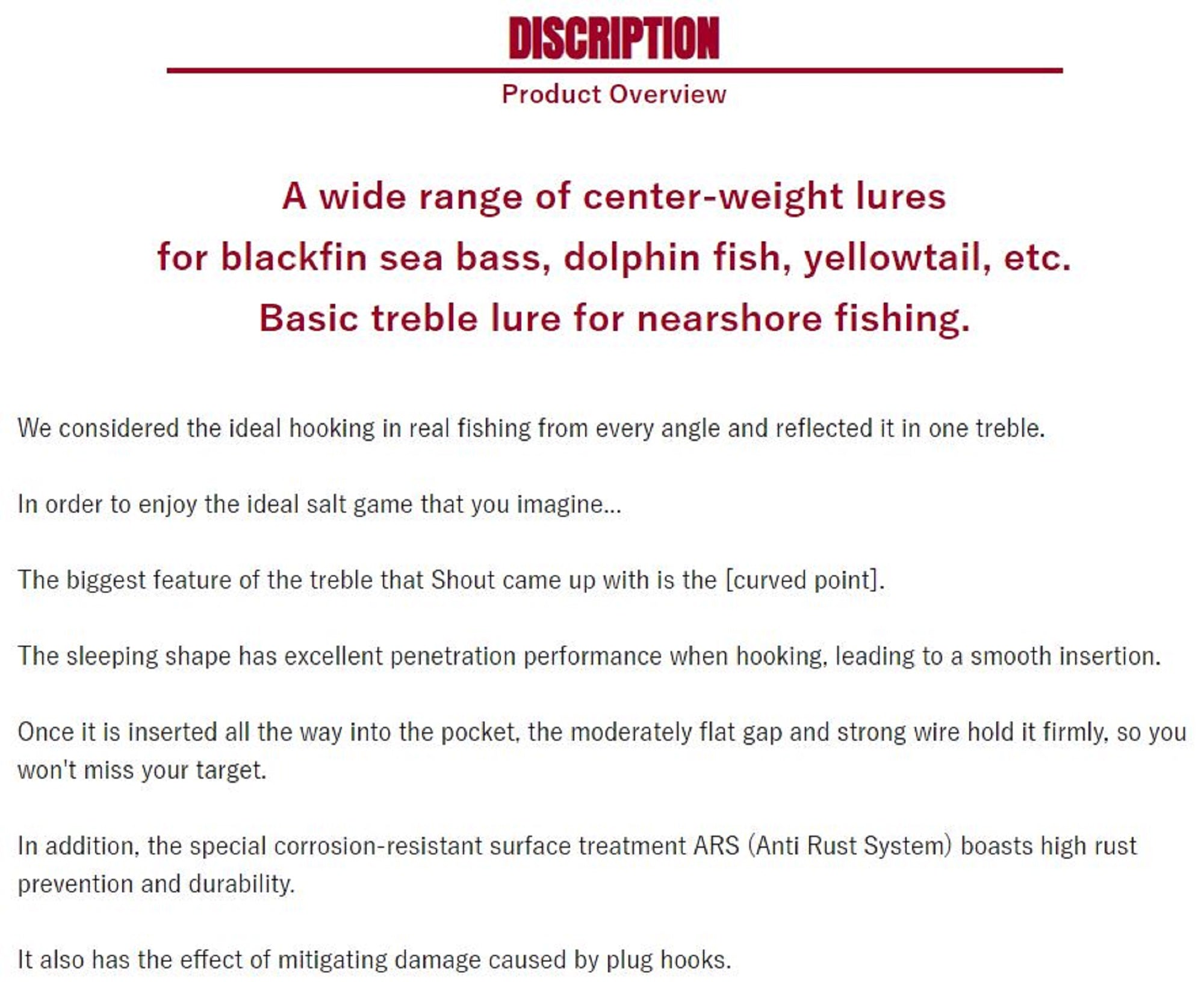 Shout 221-CS Curve Point Treble Hook Medium Gauge Size 1 (9661)