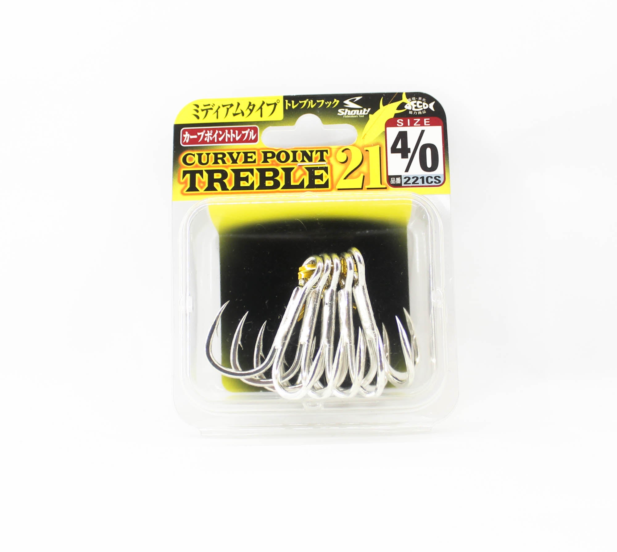 Shout 221-CS Curve Point Treble Hook Medium Gauge Size 4/0 (9708)
