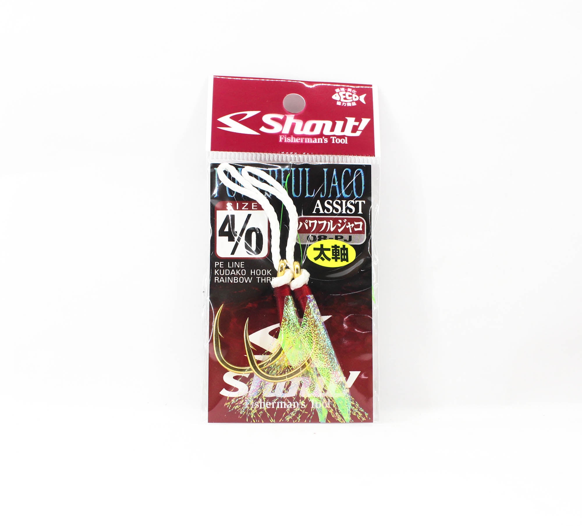 Shout 08-PJ Powerful Jaco Hook Rigged Assist Rainbow Thread Size 4/0 (6409)