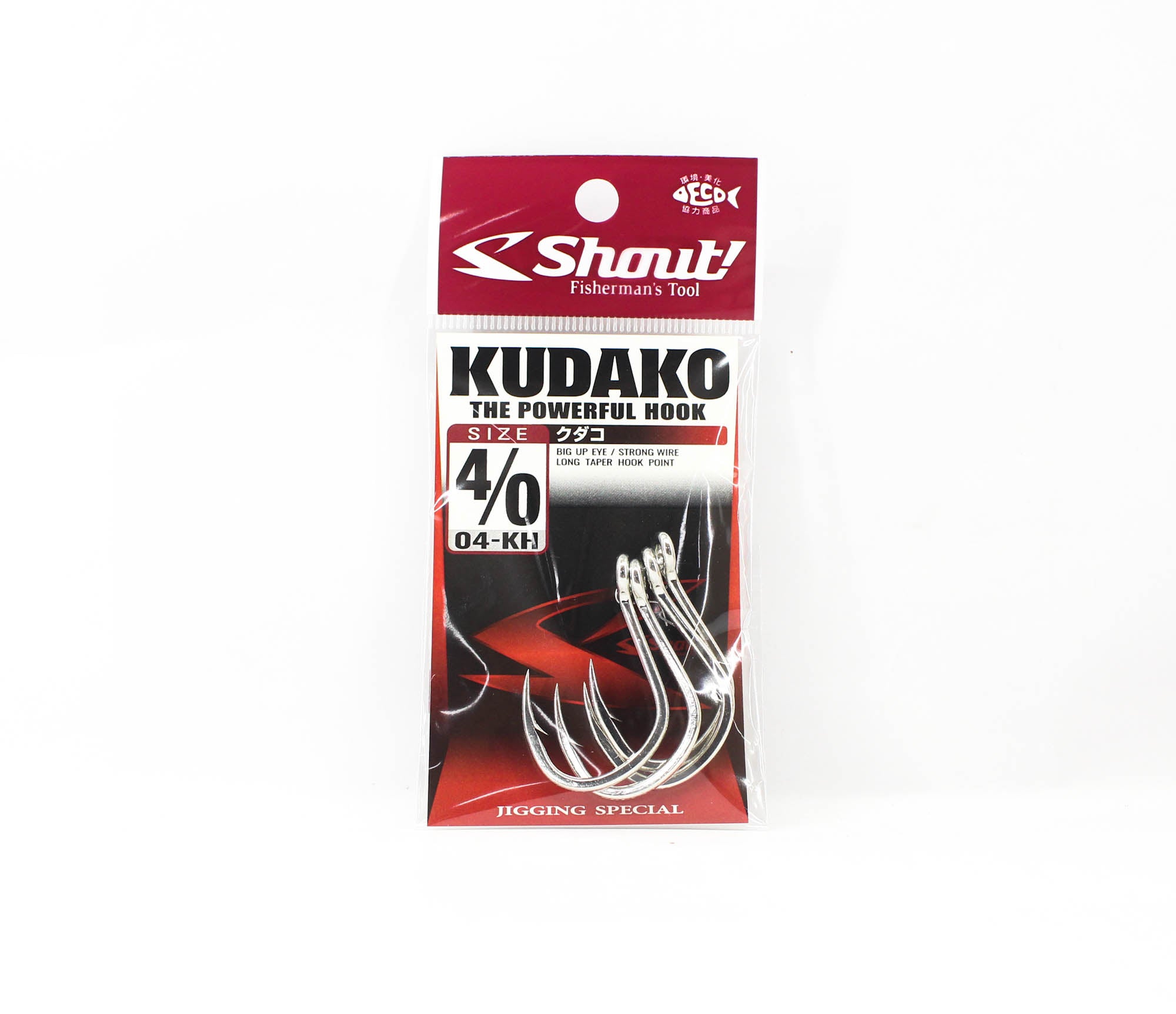 Shout 04-KH Kudako Power Jigging Single Hook Silver Size 4/0 (7406)