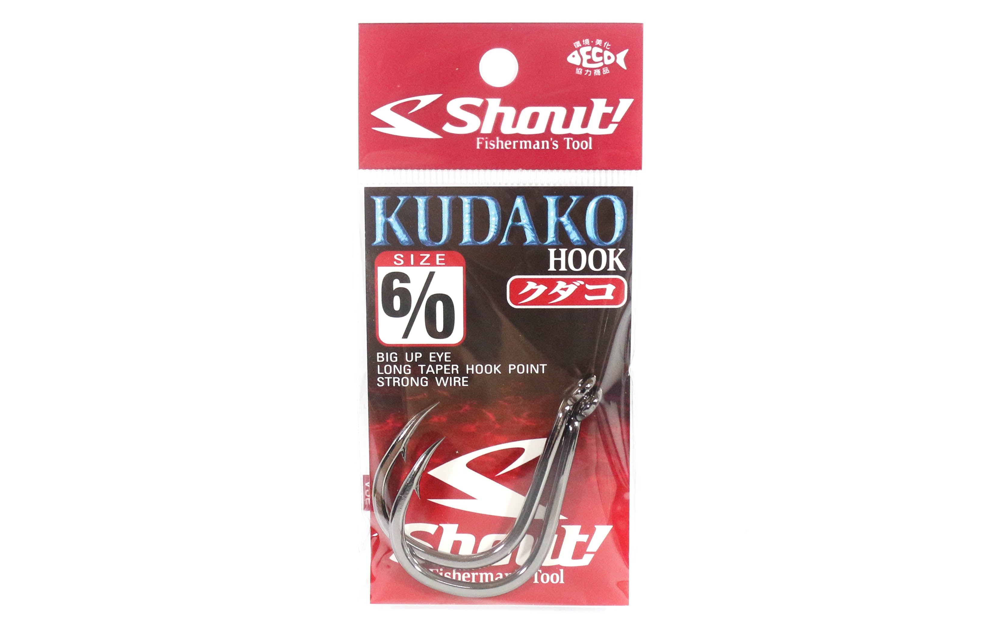 Shout 06-KH Kudako Power Jigging Single Hook Black Size 6/0 (9608)