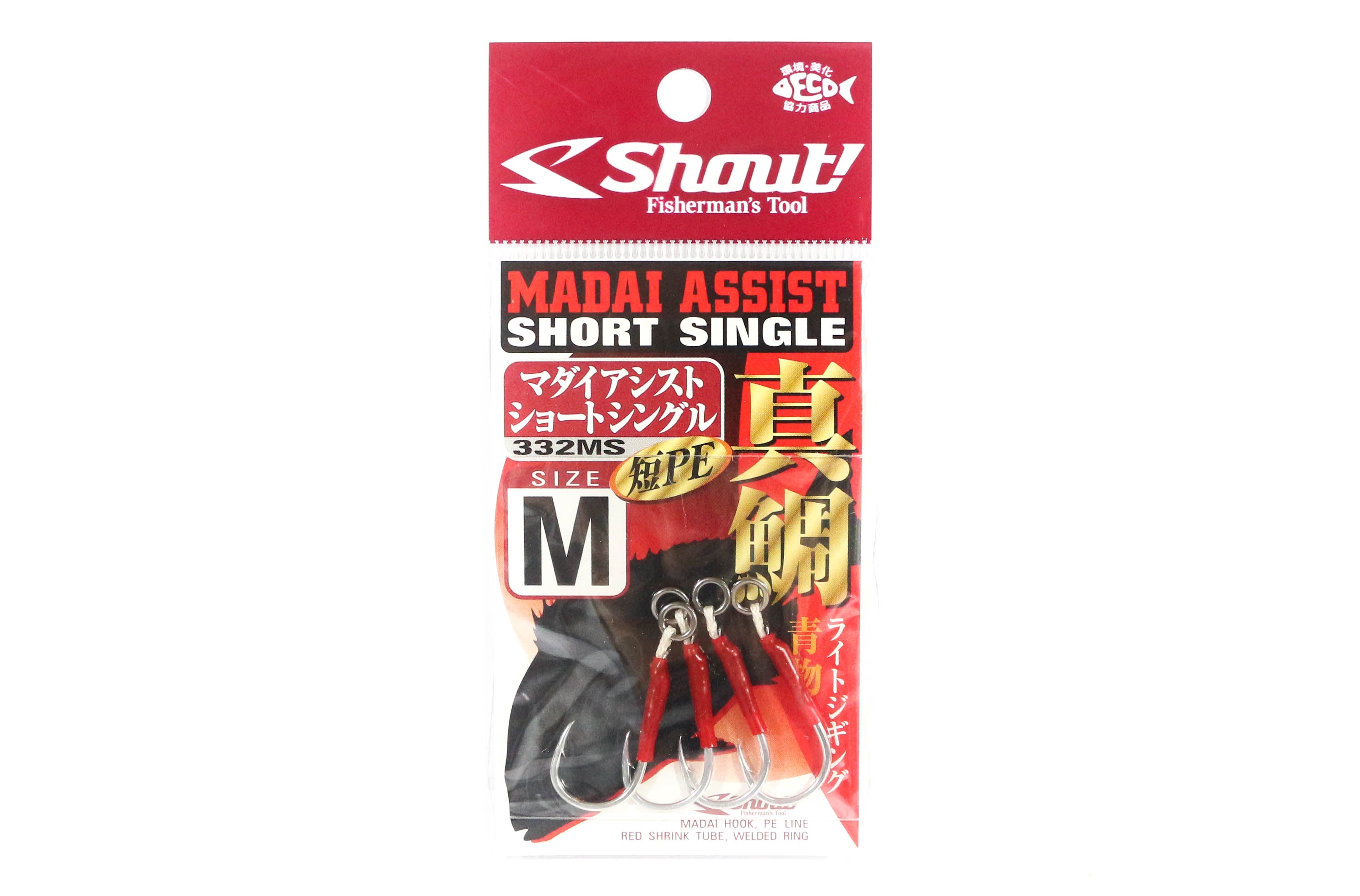 Shout 332-MS Madai Assist Short Single Hook Size M (0574)