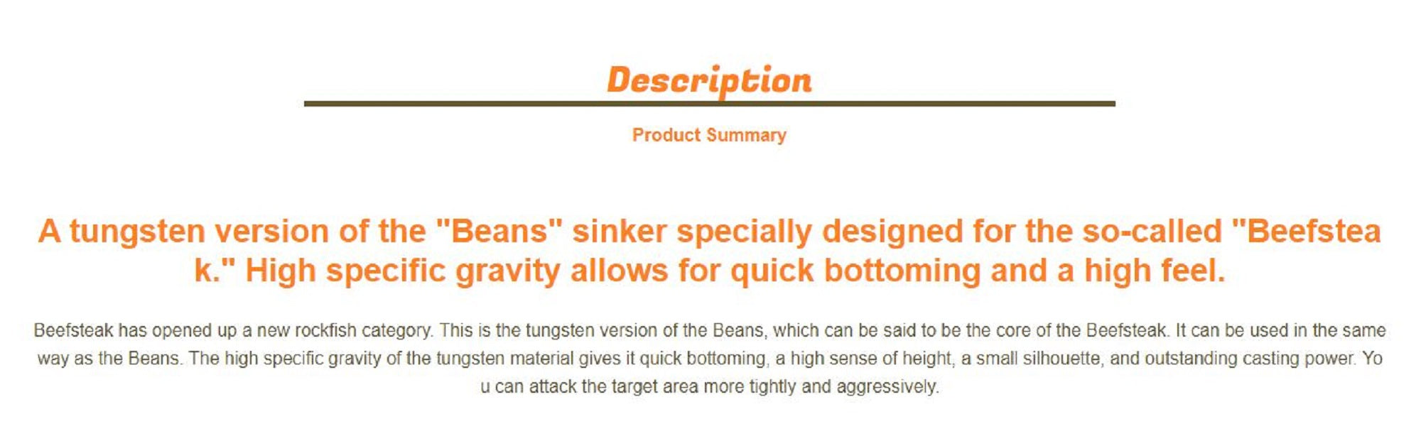 Jungle Gym J505 Tungsten TG Sinker Beans 3.5 grams (2585)