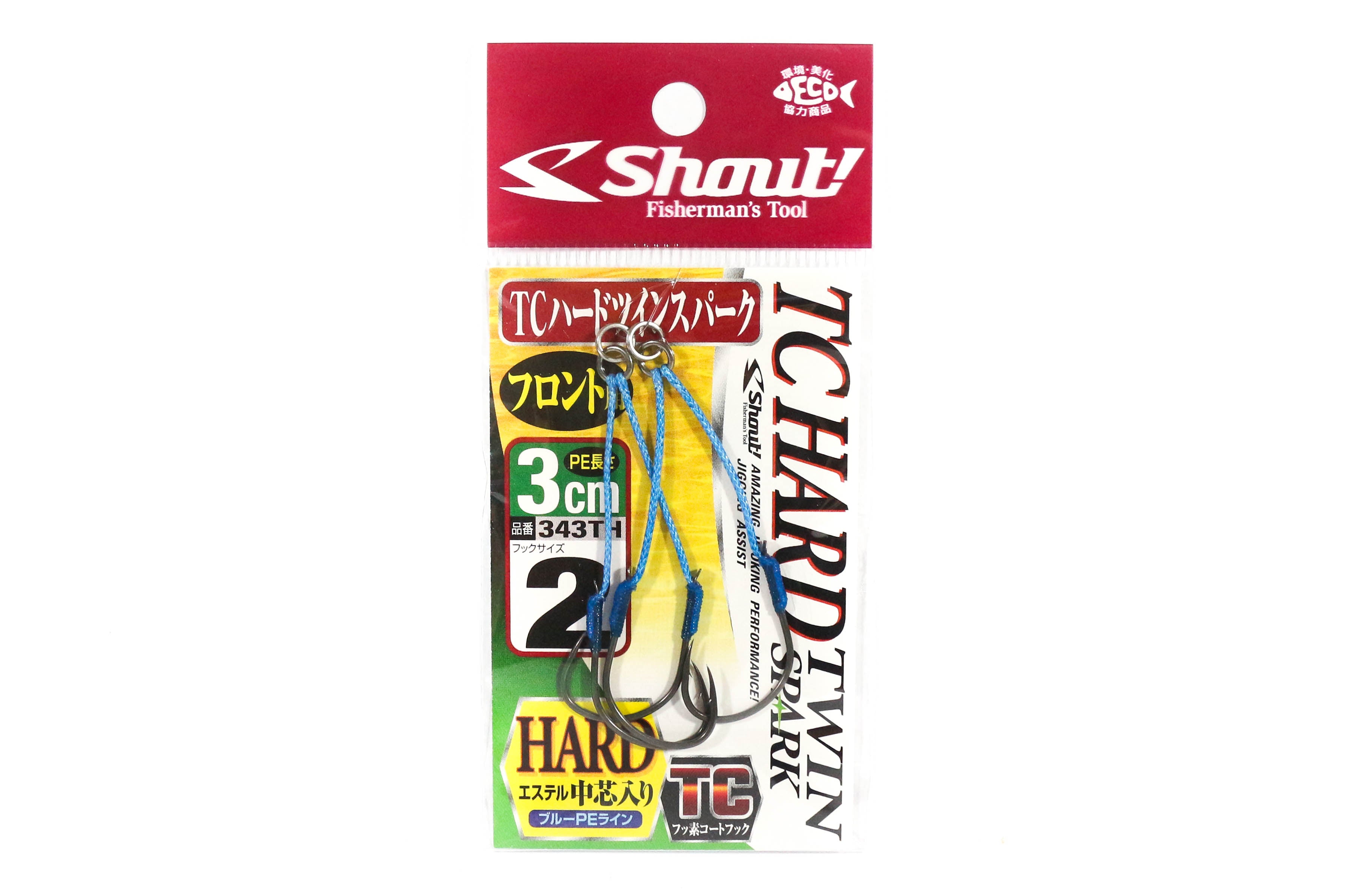 Shout 343-TH TC Hard Twin Spark Assist Hooks 3 cm Size 2 (5630)