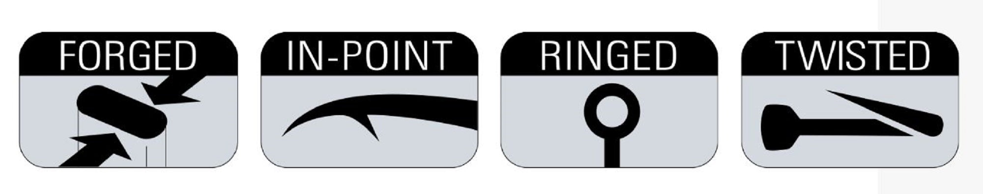 Sasame F-724 Chinu Ringed Offset Hook Black Size 6 (1058)