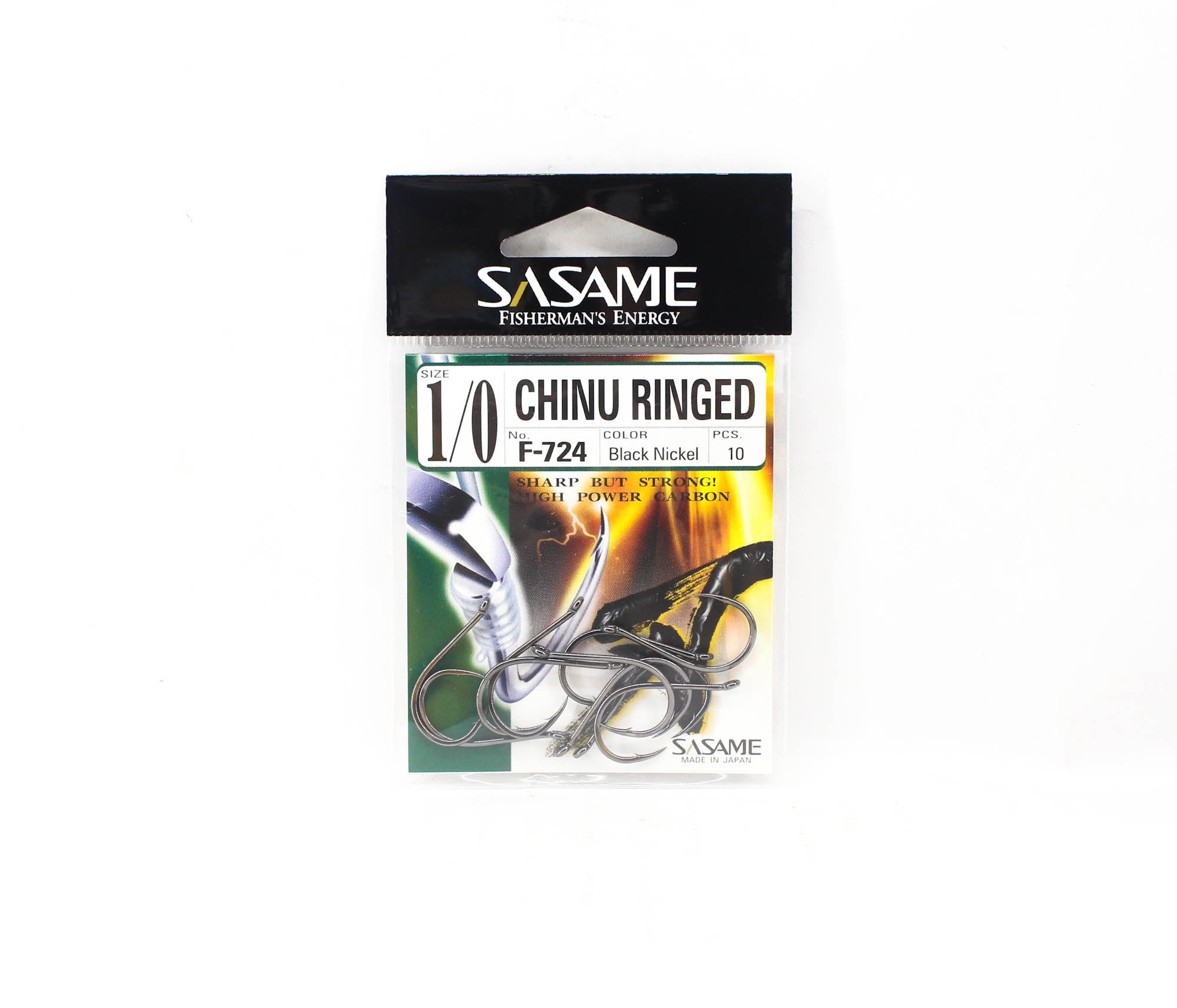 Sasame F-724 Chinu Ringed Offset Hook Black Size 1/0 (1195)