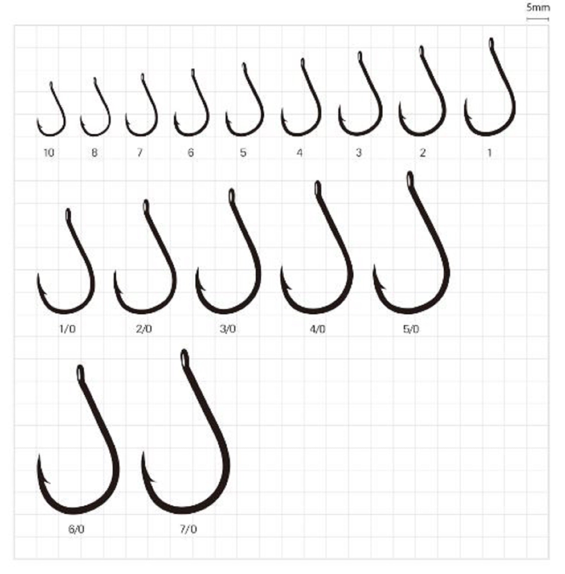 Sasame F-724 Chinu Ringed Offset Hook Black Size 1/0 (1195)