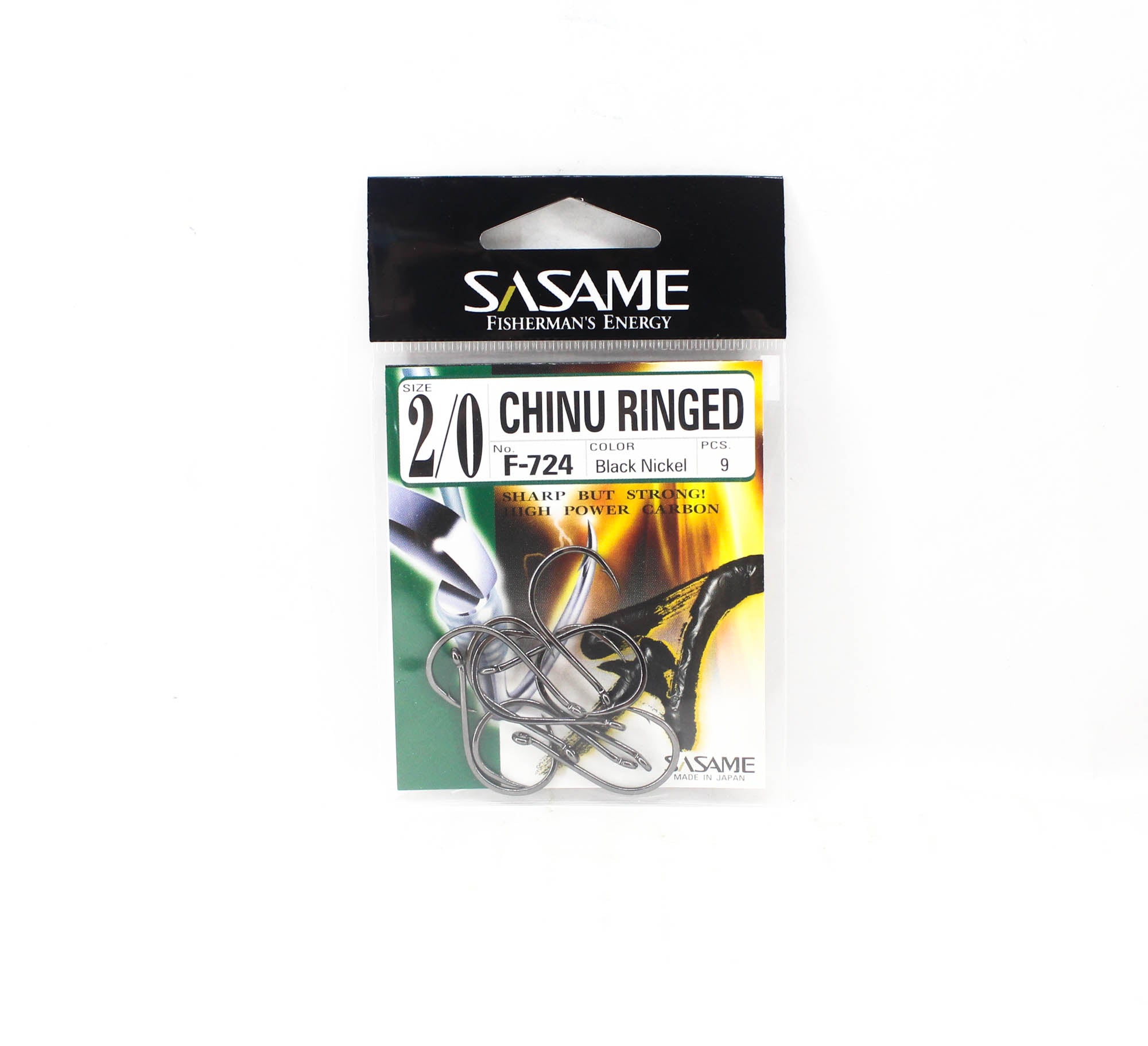 Sasame F-724 Chinu Ringed Offset Hook Black Size 2/0 (1201)
