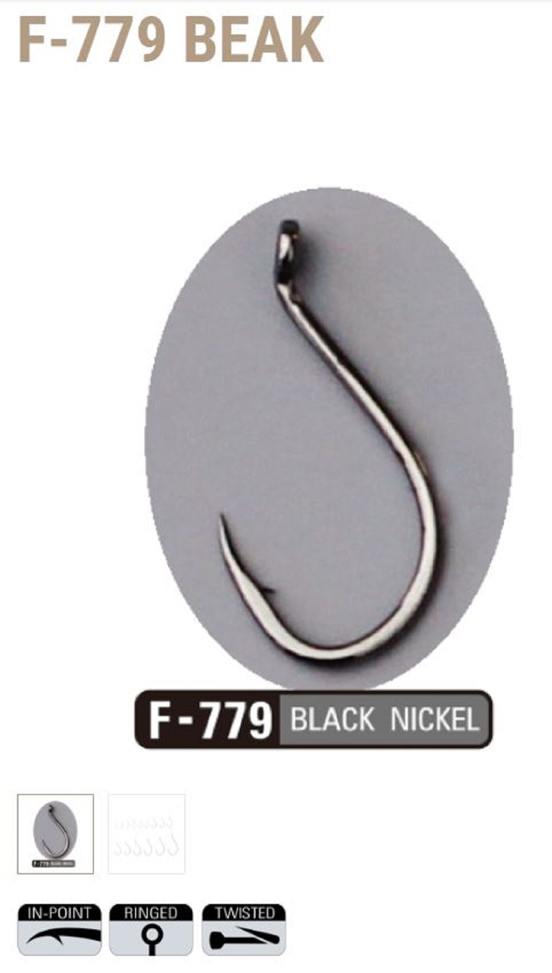 Sasame F-779 Beak Suicide Offset Hook Size 9 (3632)