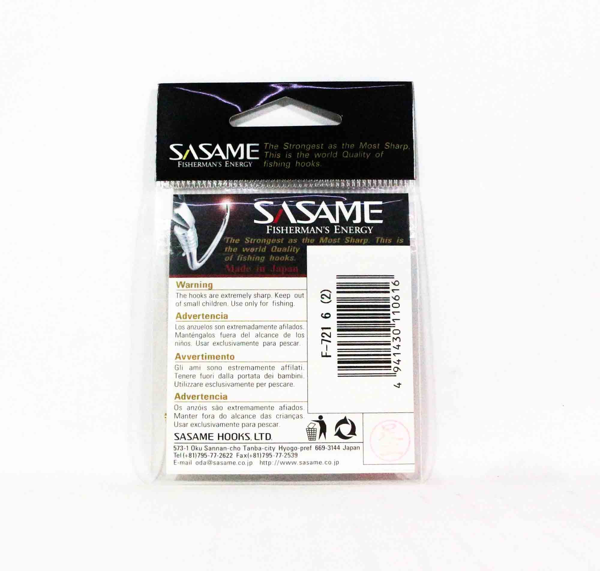 Sasame F-721 Chinu Ringed Offset Hook Gold Size 1 (0661)