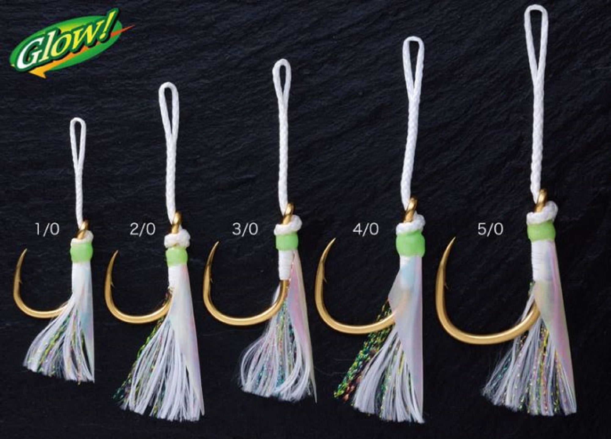 Shout 10-PJ Powerful Jaco Hook Rigged Assist Glow Size 4/0 (8407) DC