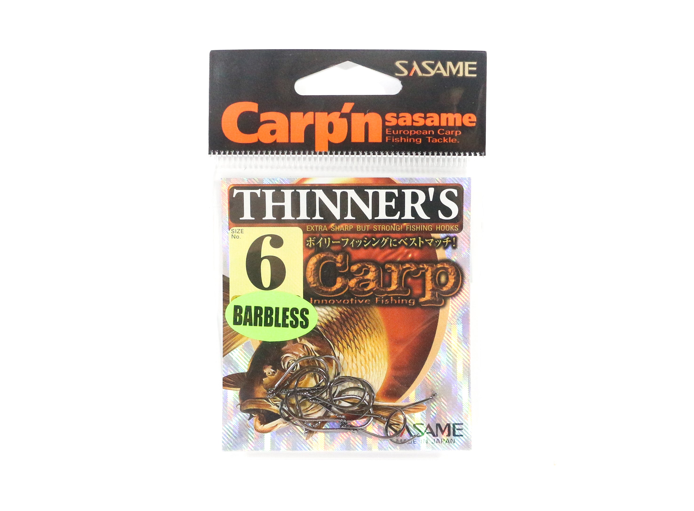 Sasame F-520 Thinner's Barbless Bait Hook Size 6 (0523)
