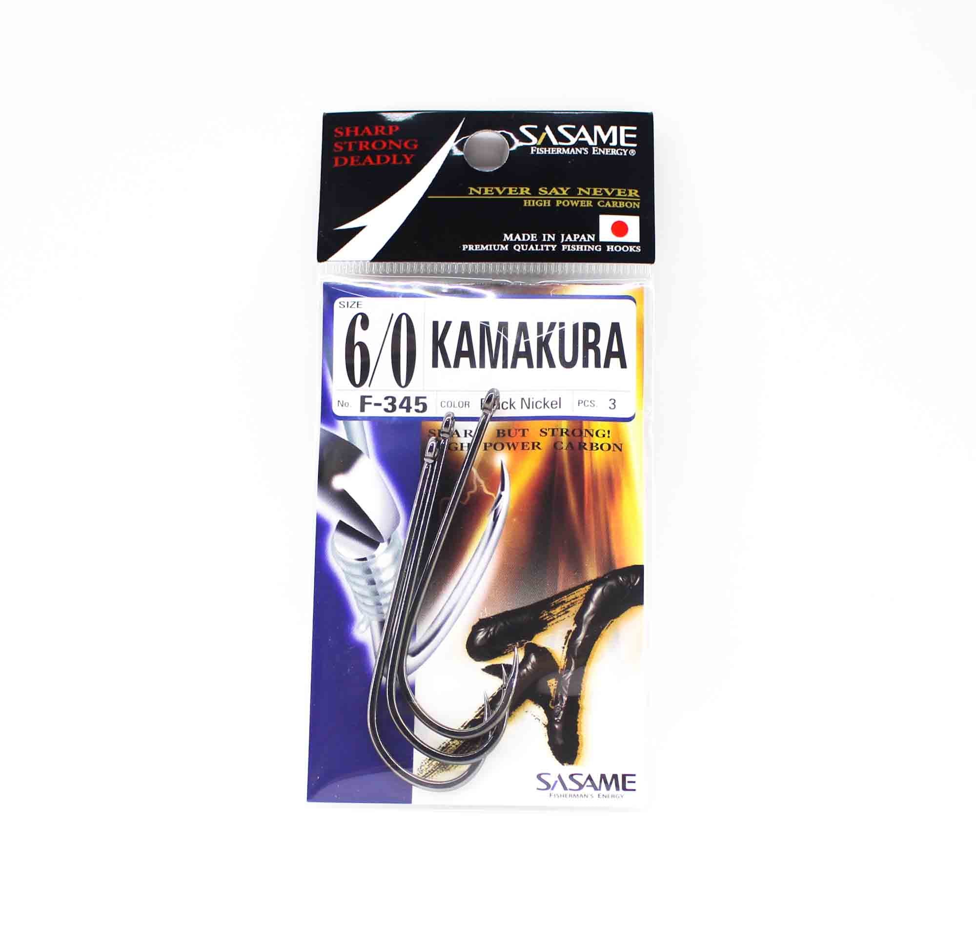 Sasame F-345 Kamakura Long Shank Hook Black Size 6/0 (4309)