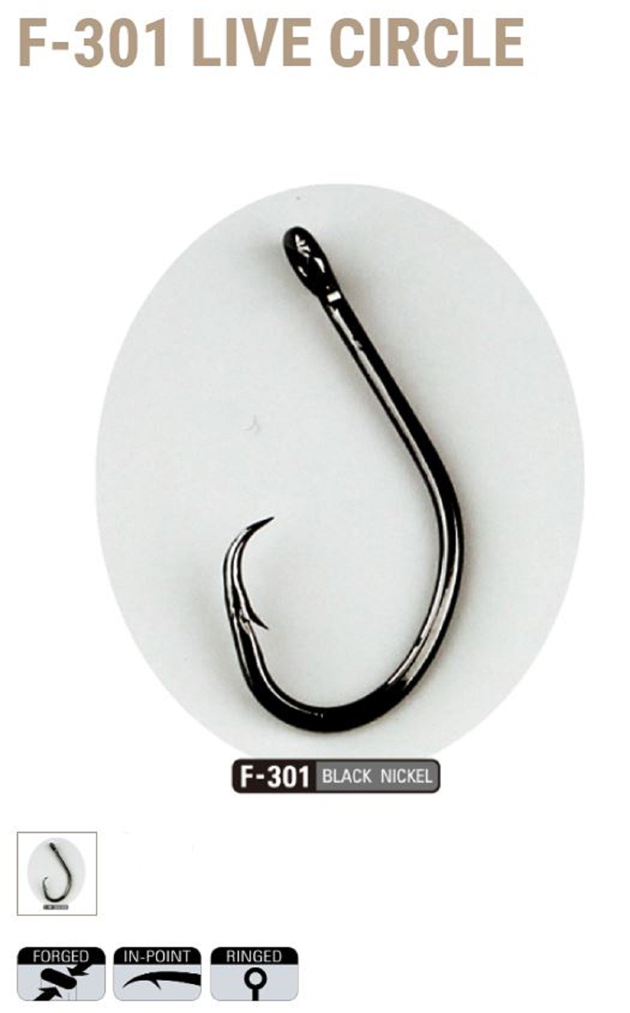 Sasame F-301 Live Circle Bait Hook Size 2/0 (4361)