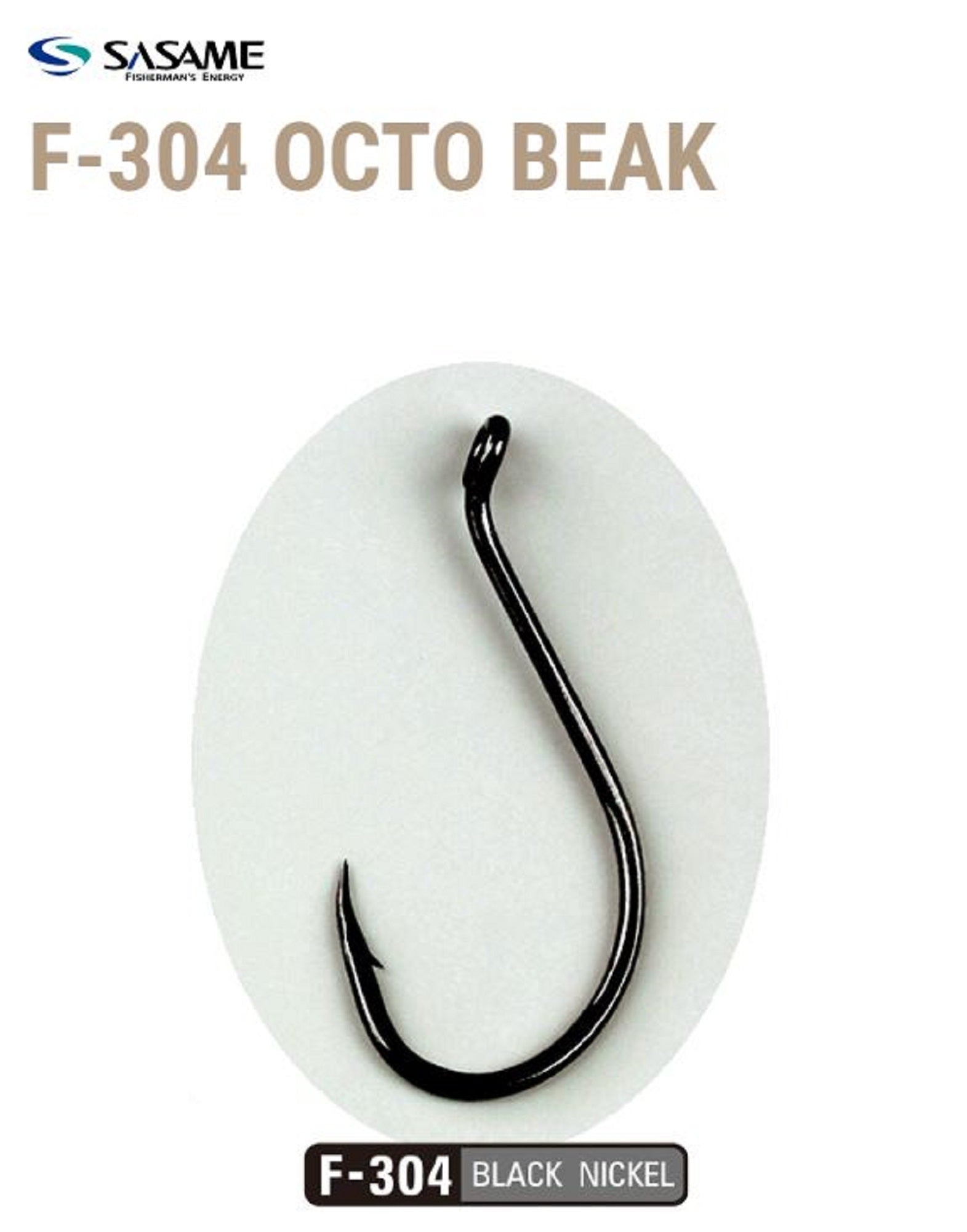Sasame F-304 Octopus Beak Hook Black Size 10/0 (4613)