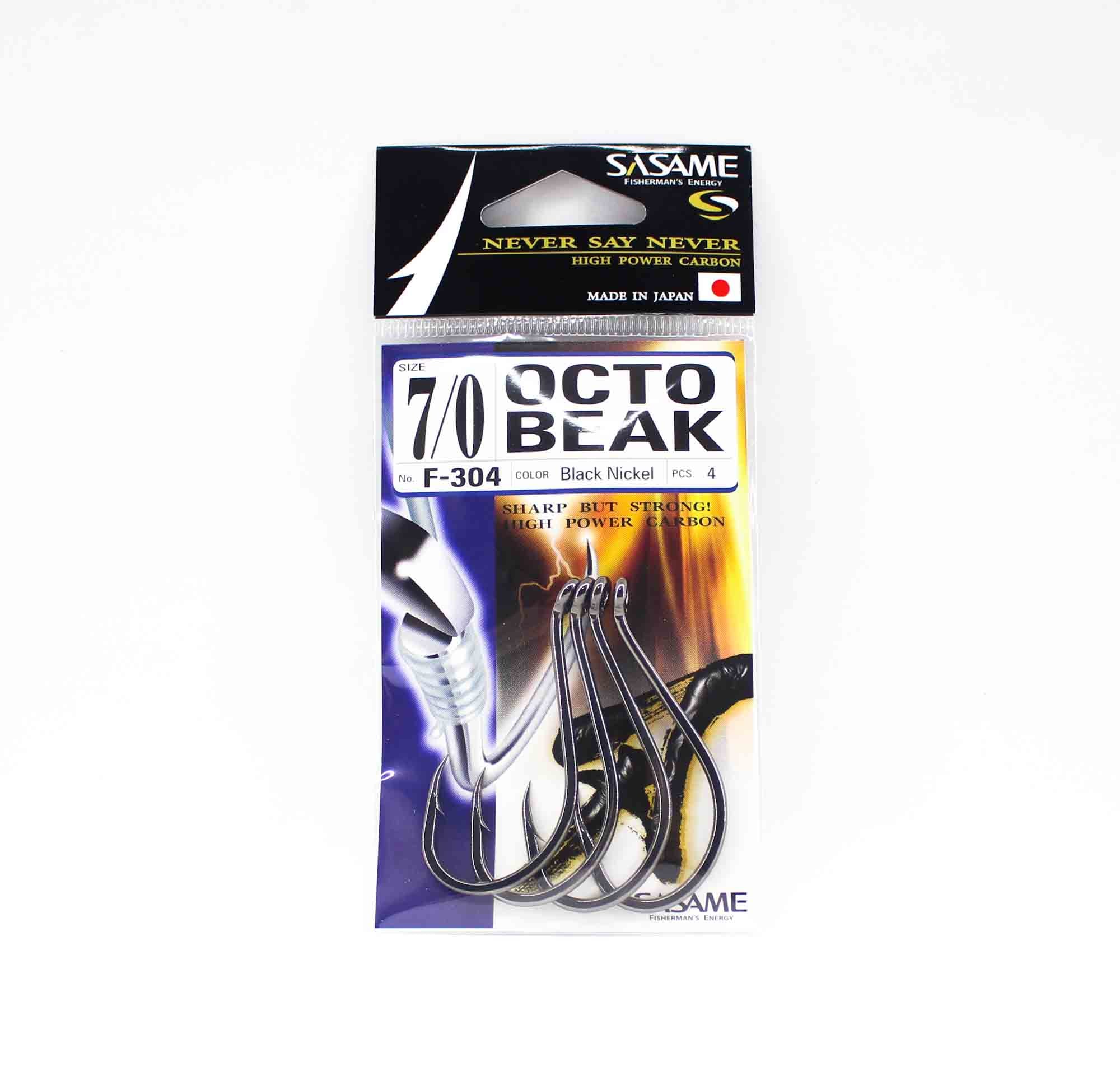 Sasame F-304 Octopus Beak Hook Black Size 7/0 (4644)