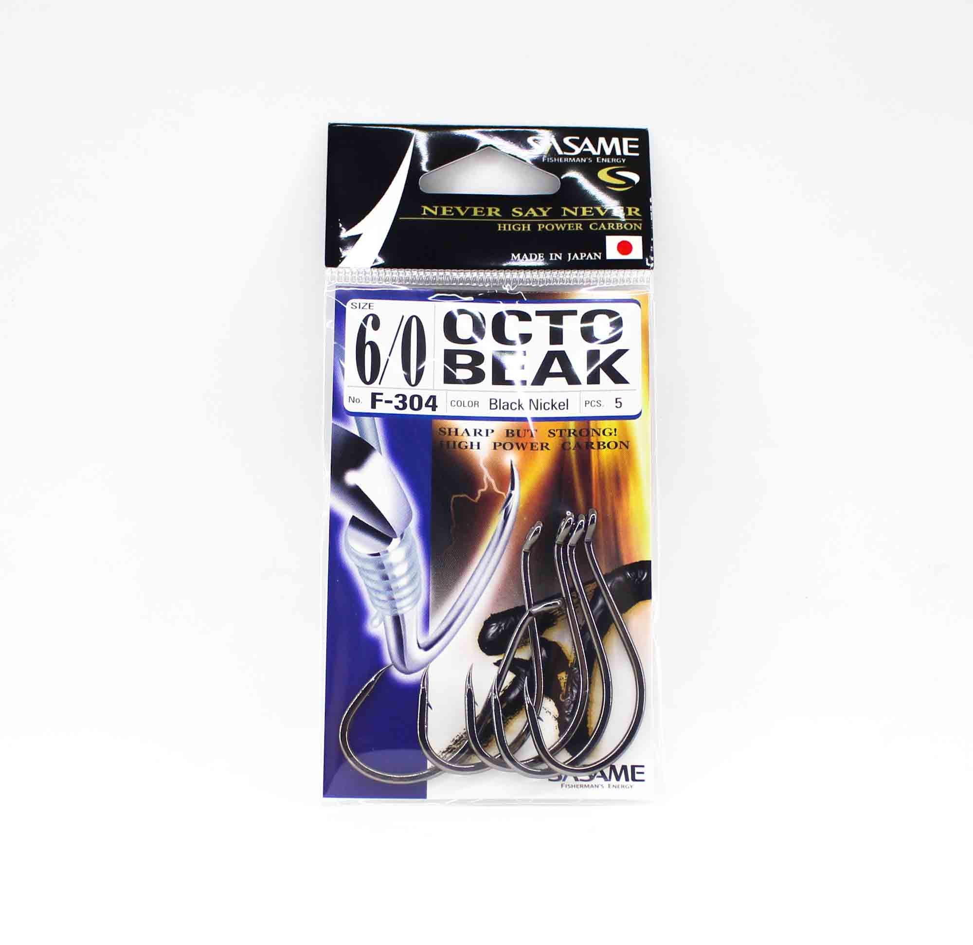 Sasame F-304 Octopus Beak Hook Black Size 6/0 (4651)