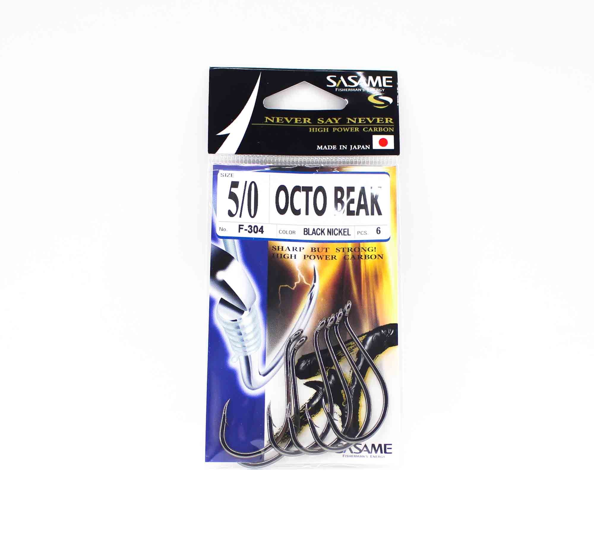 Sasame F-304 Octopus Beak Hook Black Size 5/0 (4668)
