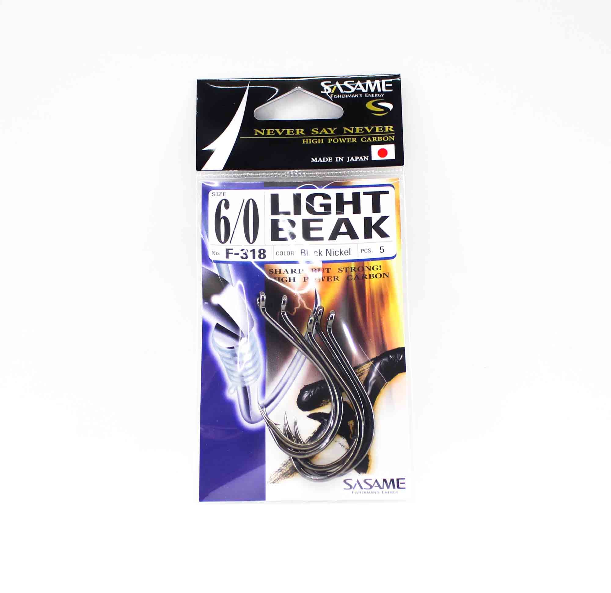 Sasame F-318 Light Beak Hook Black Size 6/0 (5863)
