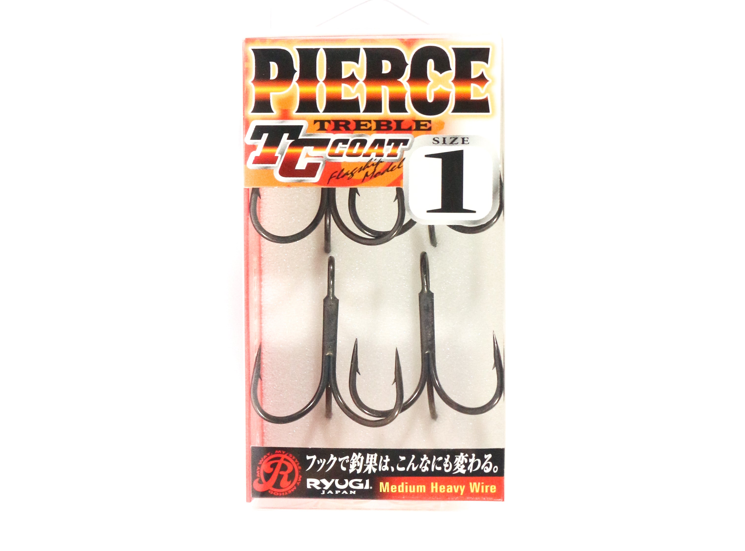Ryugi HPT044 Pierce Medium Heavy Treble Hooks Size 1 (1635)