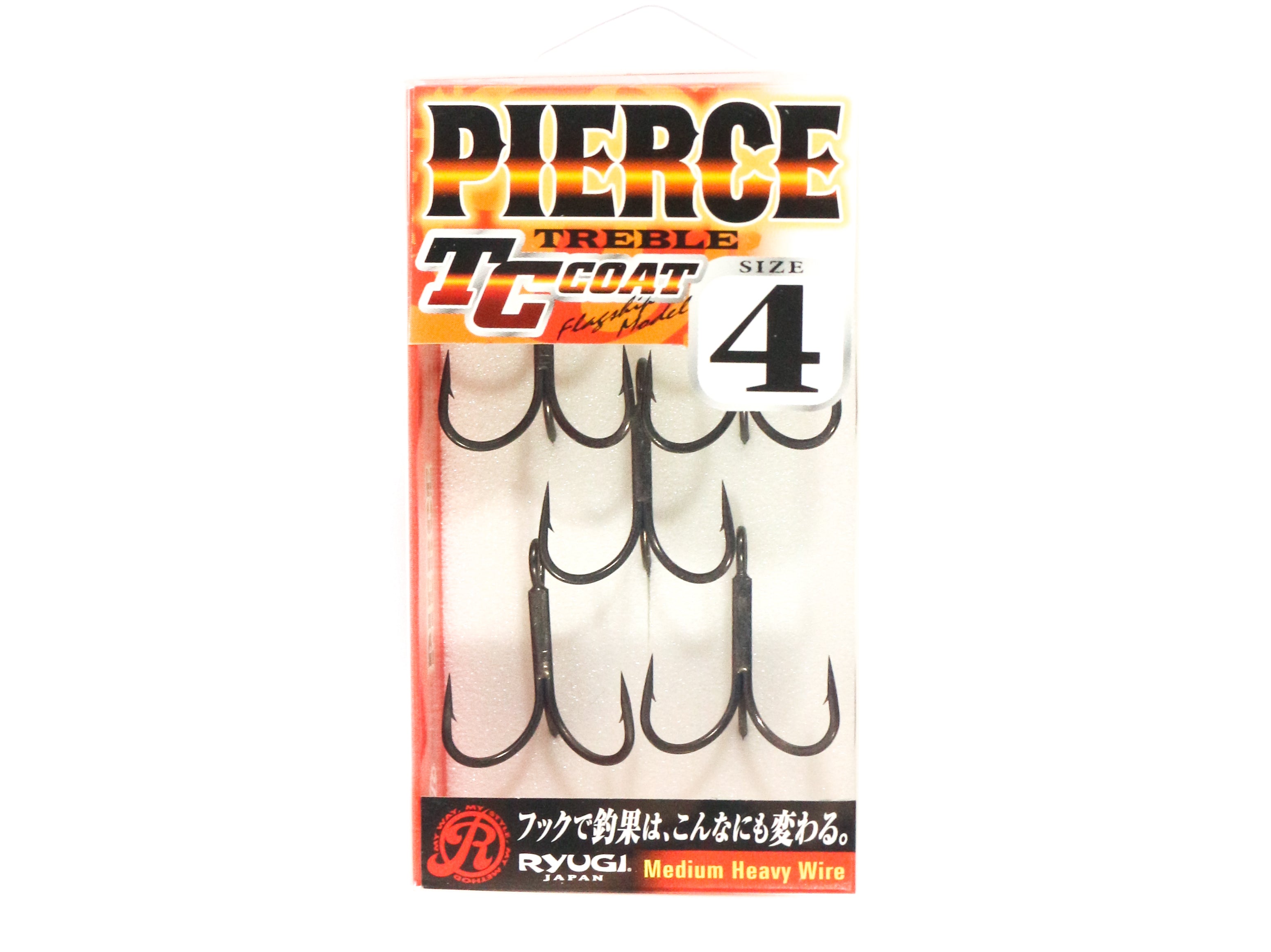 Ryugi HPT044 Pierce Medium Heavy Treble Hooks Size 4 (1666)