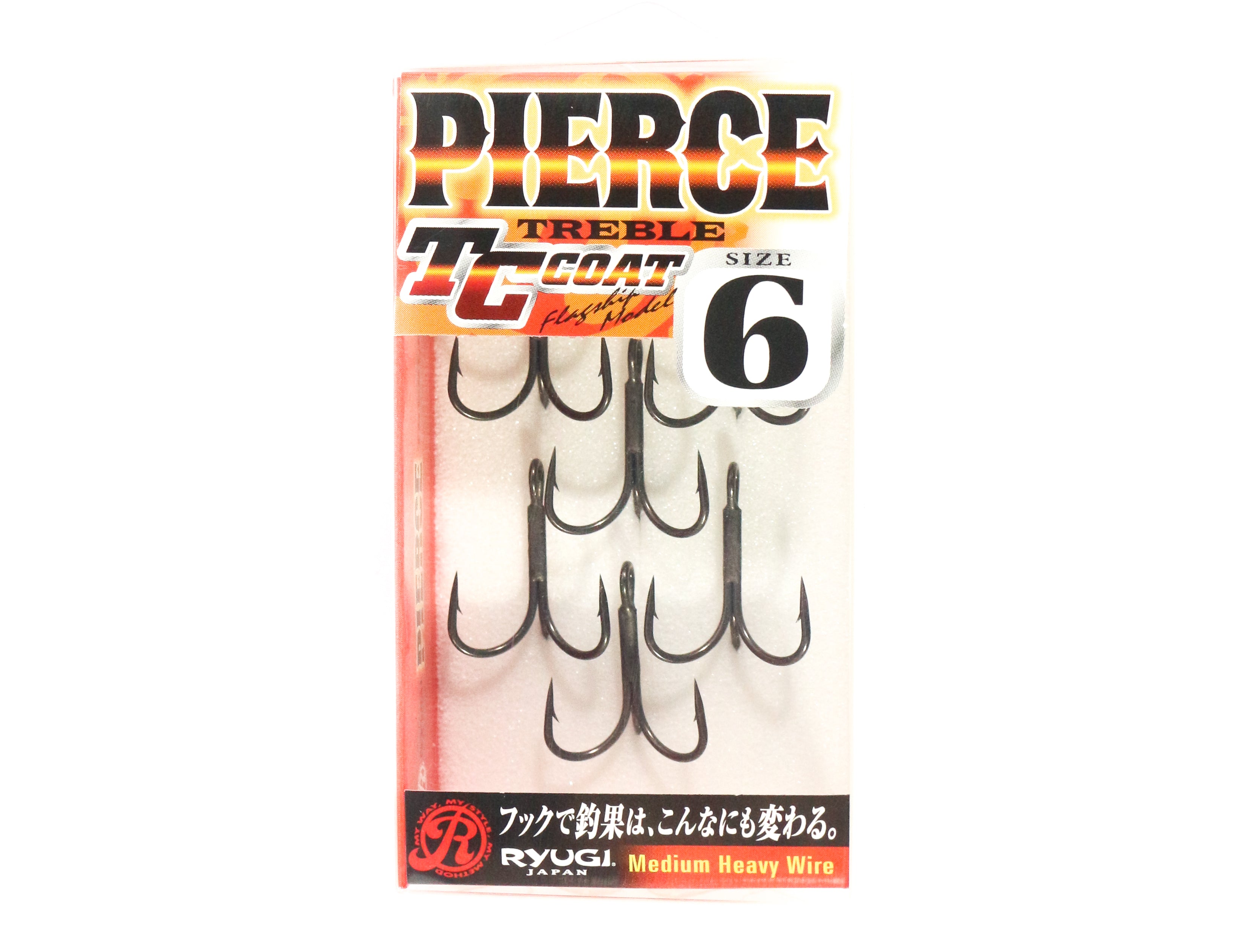 Ryugi HPT044 Pierce Medium Heavy Treble Hooks Size 6 (1680)