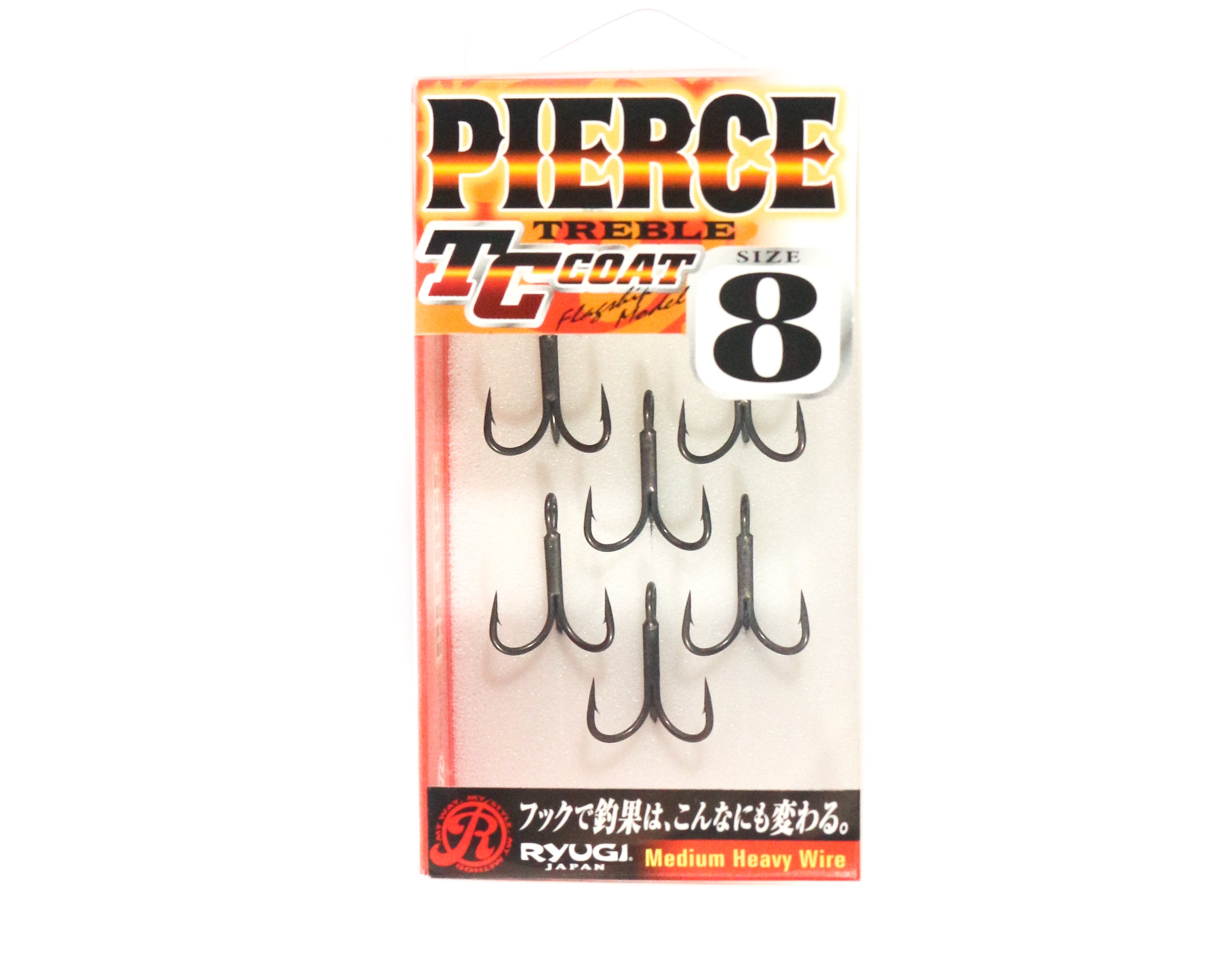 Ryugi HPT044 Pierce Medium Heavy Treble Hooks Size 8 (1703)