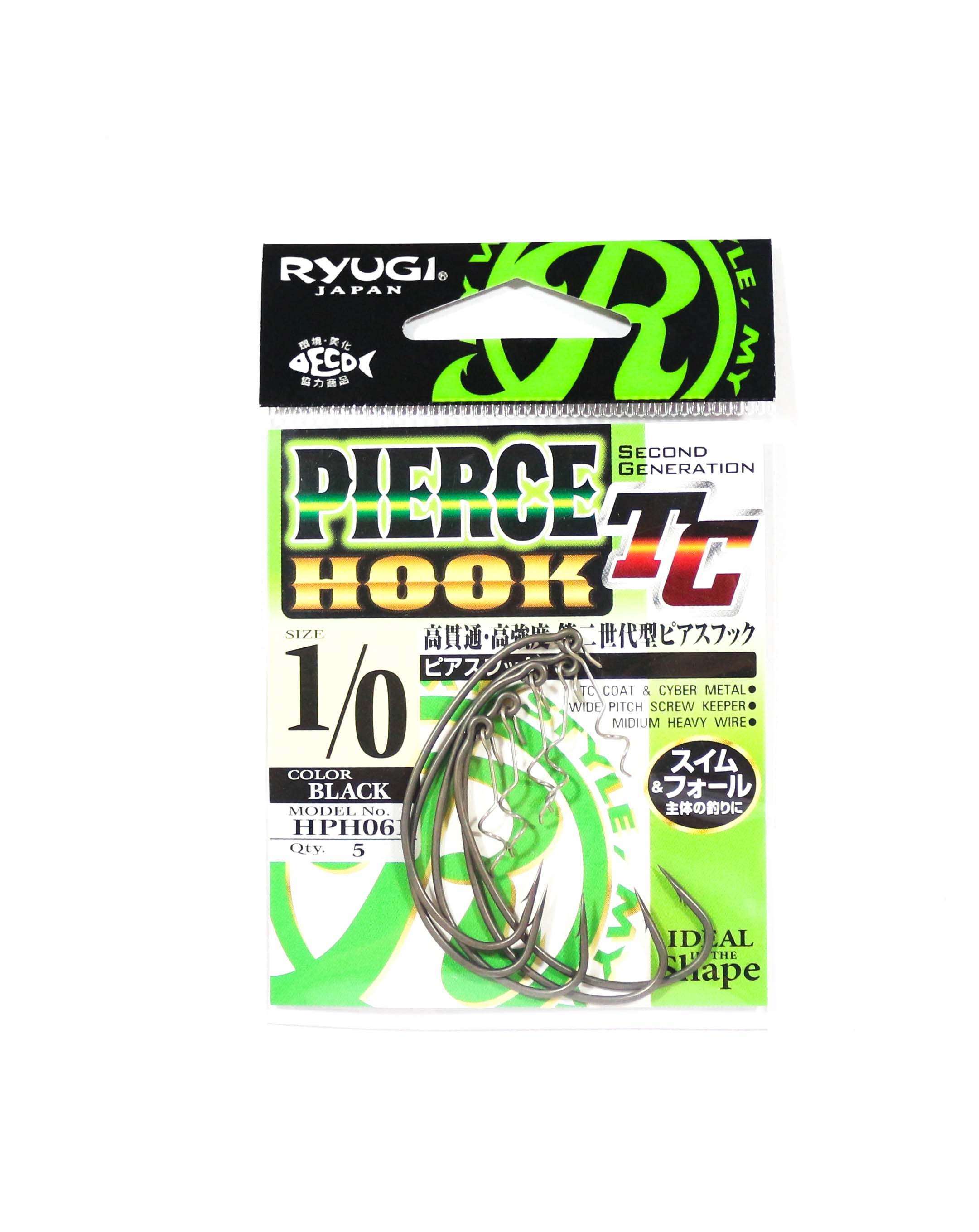Ryugi HPH061 Pierce TC Hook Wide Gap Screw Keeper Size 1/0 (3332)
