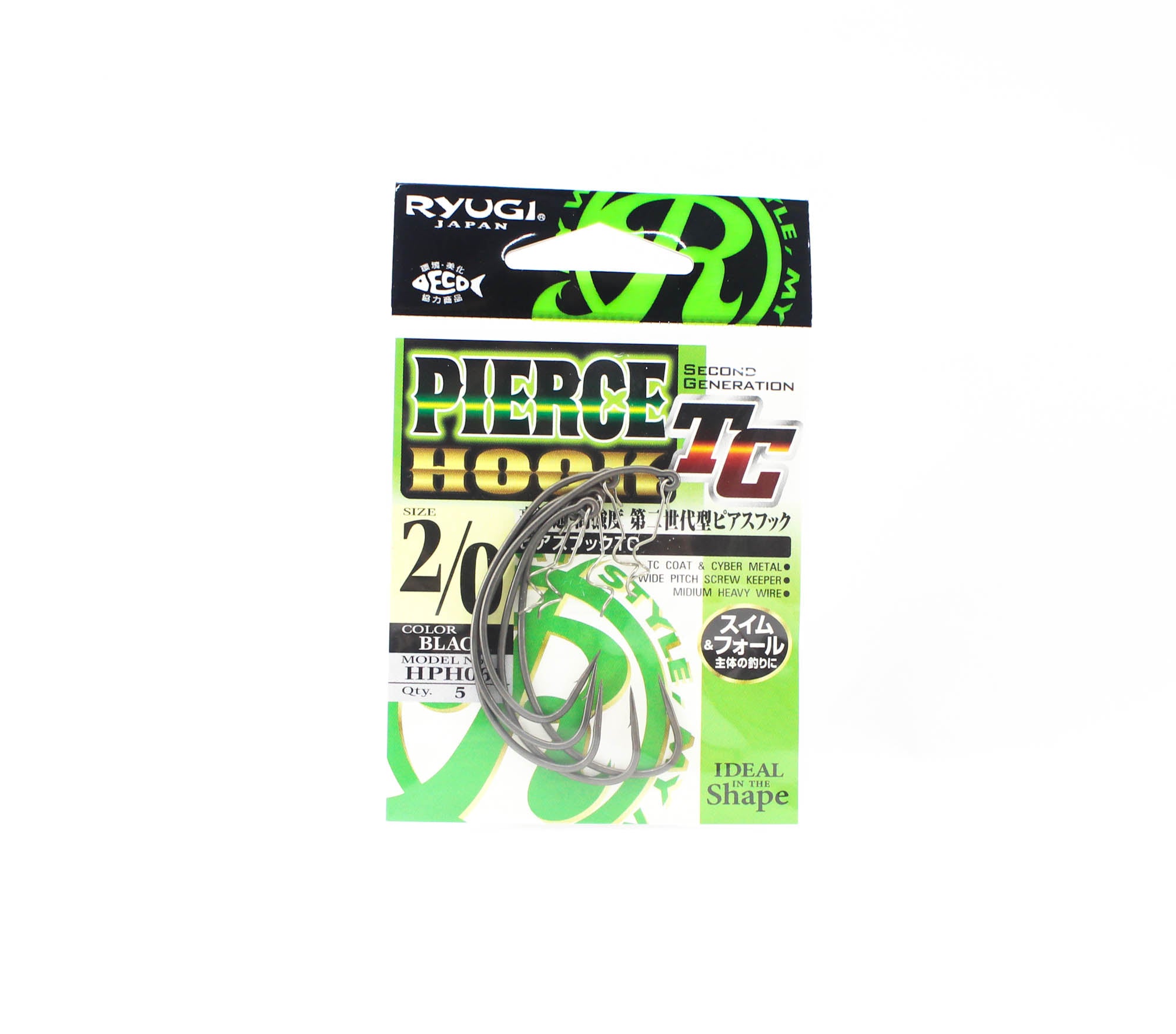 Ryugi HPH061 Pierce TC Hook Wide Gap Screw Keeper Size 2/0 (3349)