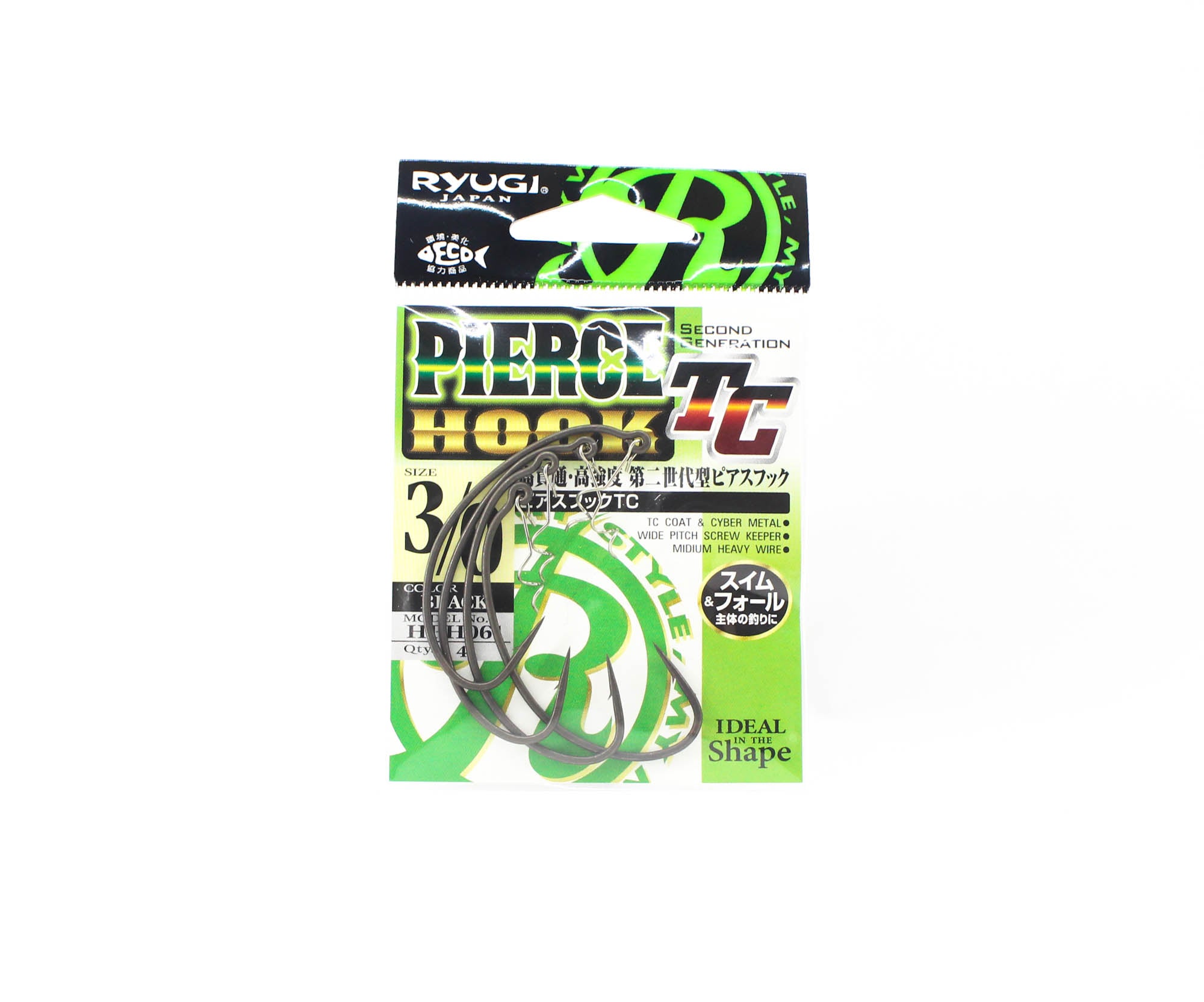 Ryugi HPH061 Pierce TC Hook Wide Gap Screw Keeper Size 3/0 (3356)