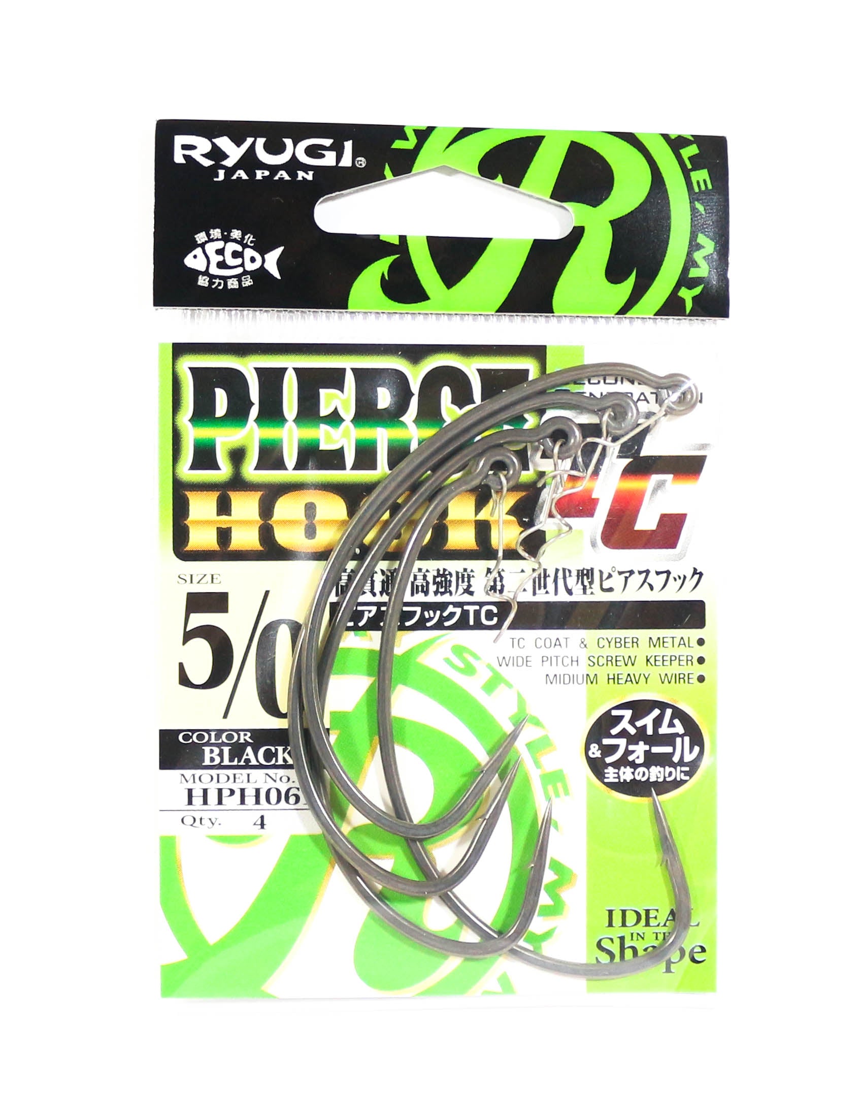 Ryugi HPH061 Pierce TC Hook Wide Gap Screw Keeper Size 5/0 (3370)