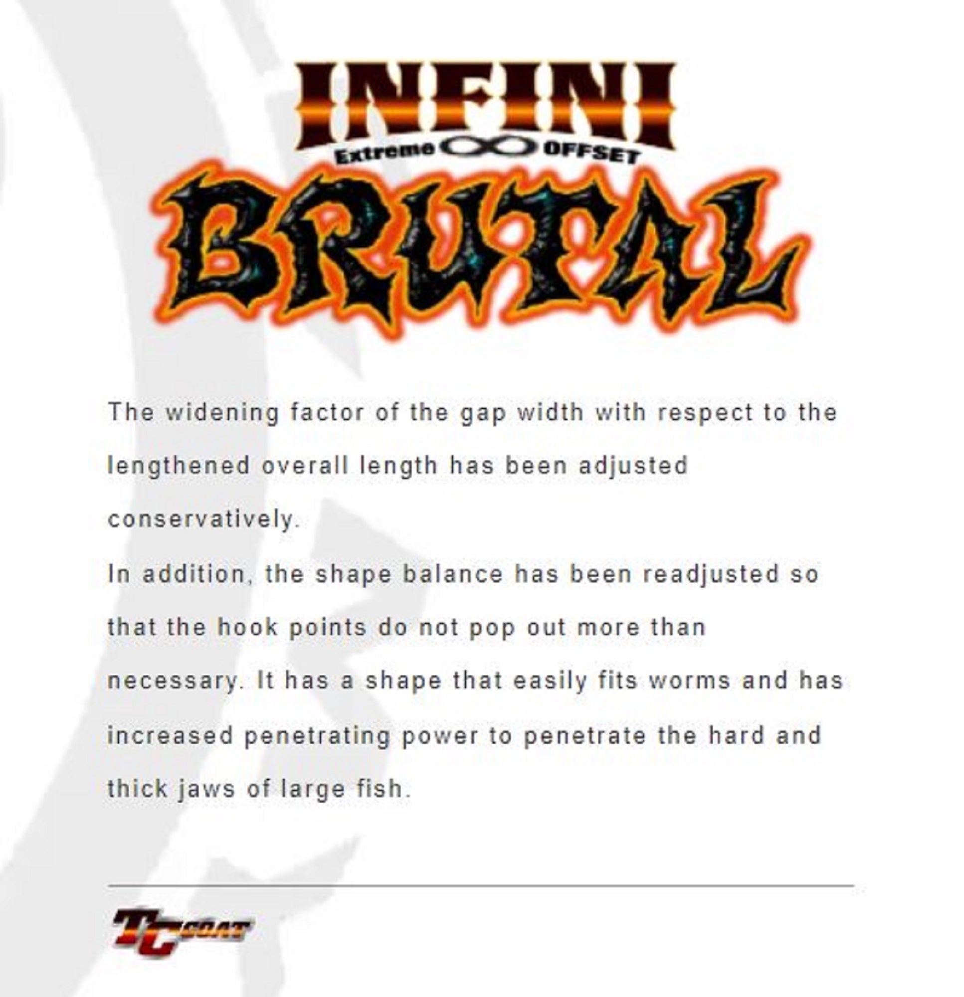 Ryugi HIB094 Infini Brutal Wide Gap Worm Hook Size 8/0 (5770)
