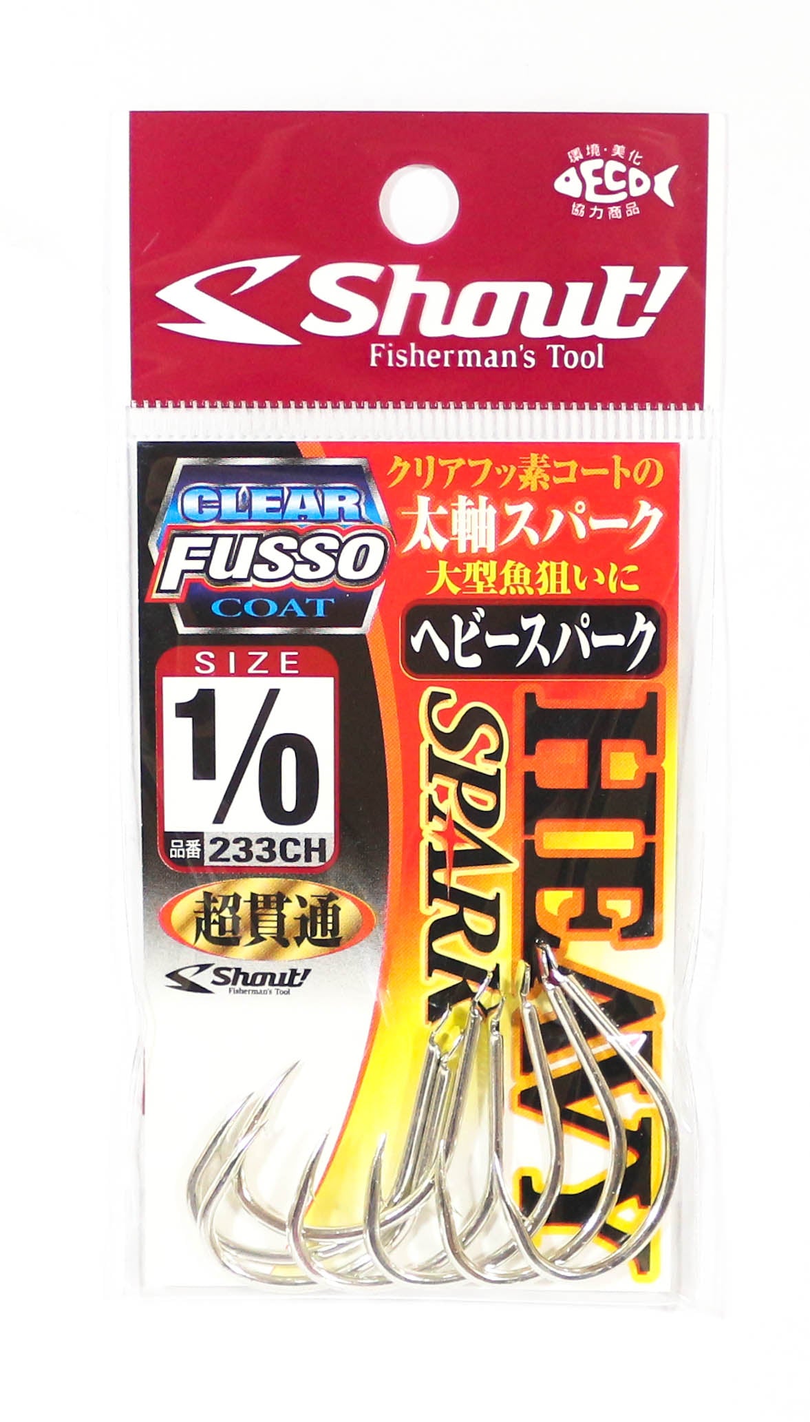 Shout 233-CH Spark Heavy Jigging Single Hook TC Clear Coat Size 1/0 (4923)
