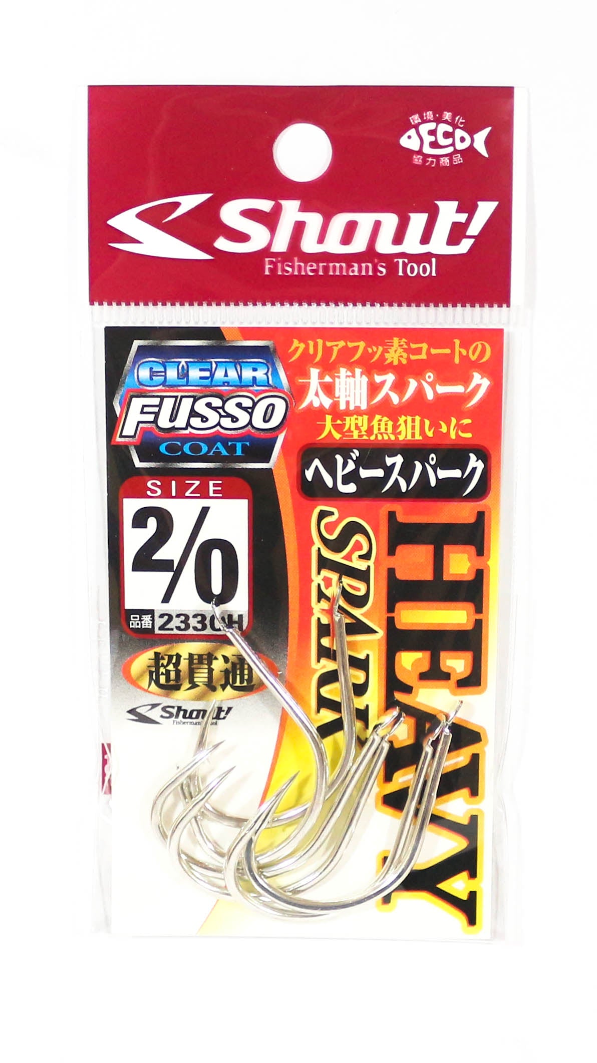Shout 233-CH Spark Heavy Jigging Single Hook TC Clear Coat Size 2/0 (4930)