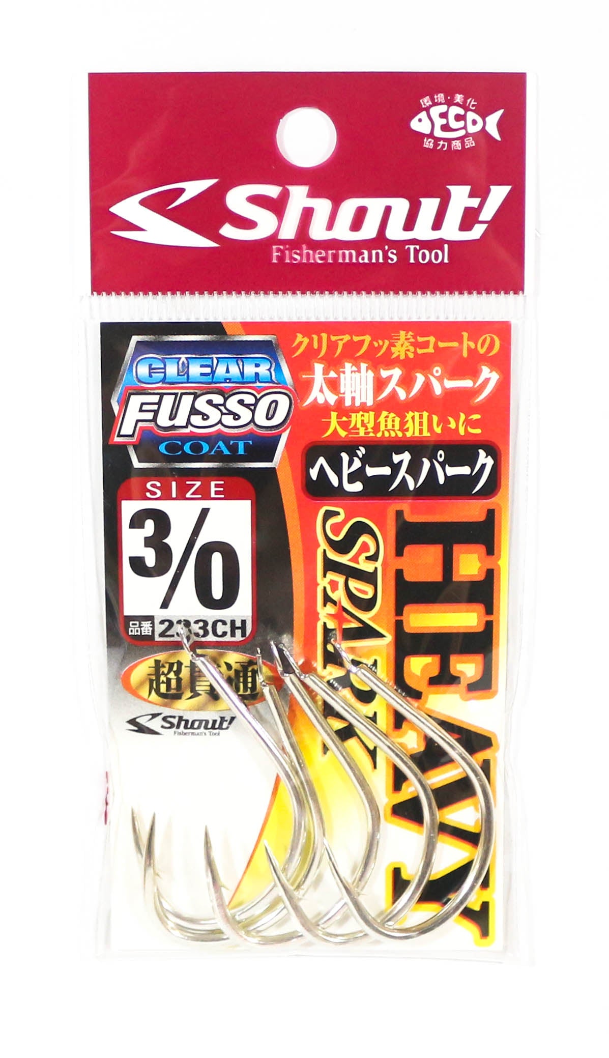 Shout 233-CH Spark Heavy Jigging Single Hook TC Clear Coat Size 3/0 (4947)