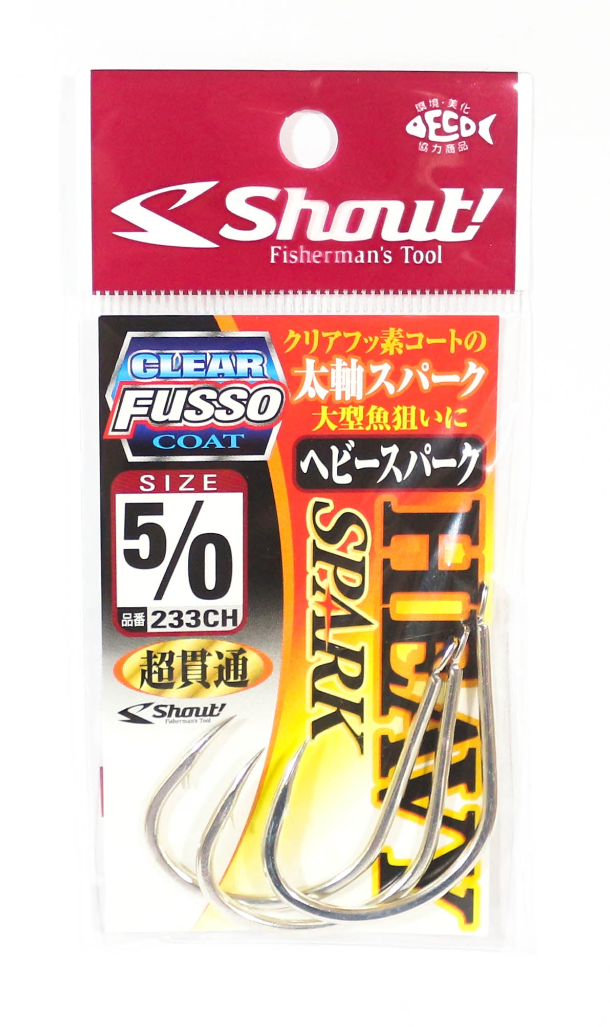 Shout 233-CH Spark Heavy Jigging Single Hook TC Clear Coat Size 5/0 (4961)