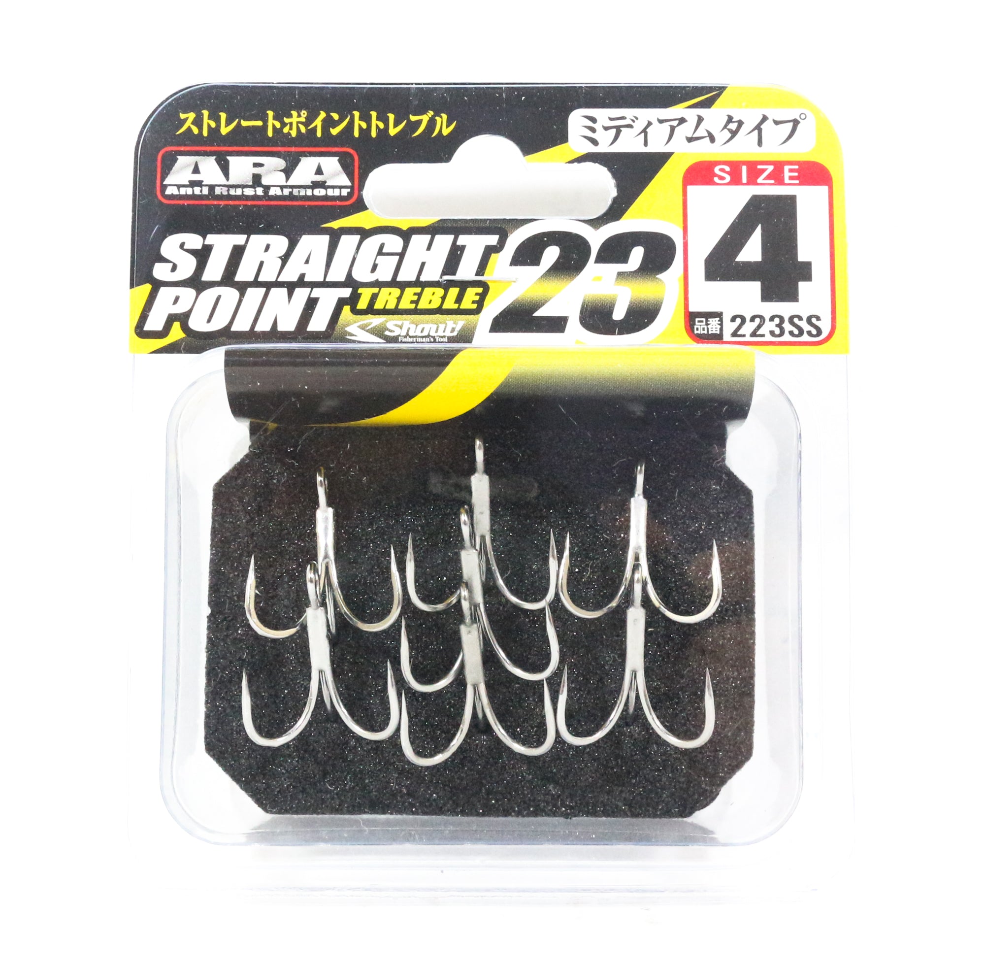 Shout 223-SS Straight Point Treble Hook Medium Gauge Size 4 (2461)