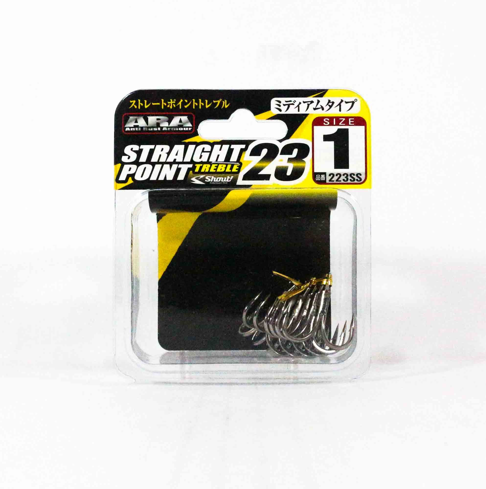 Shout 223-SS Straight Point Treble Hook Medium Gauge Size 1 (2485)