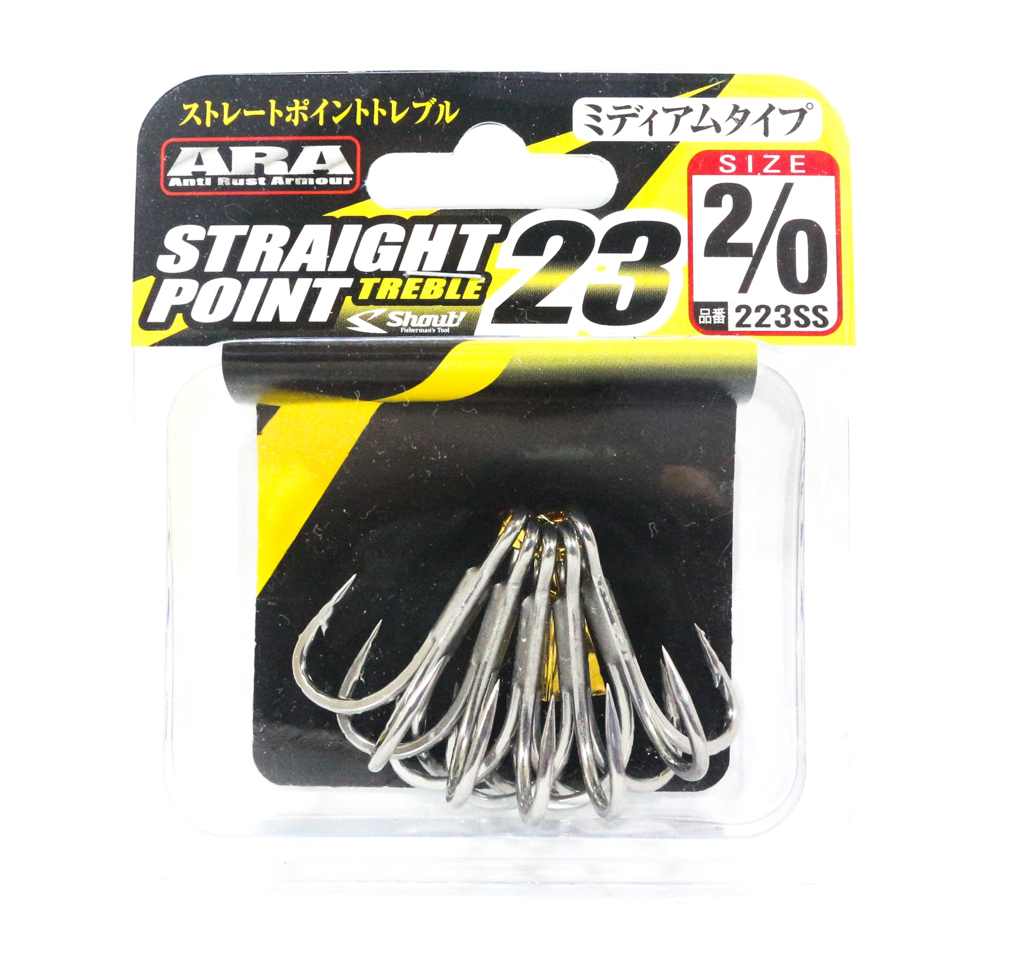 Shout 223-SS Straight Point Treble Hook Medium Gauge Size 2/0 (2508)