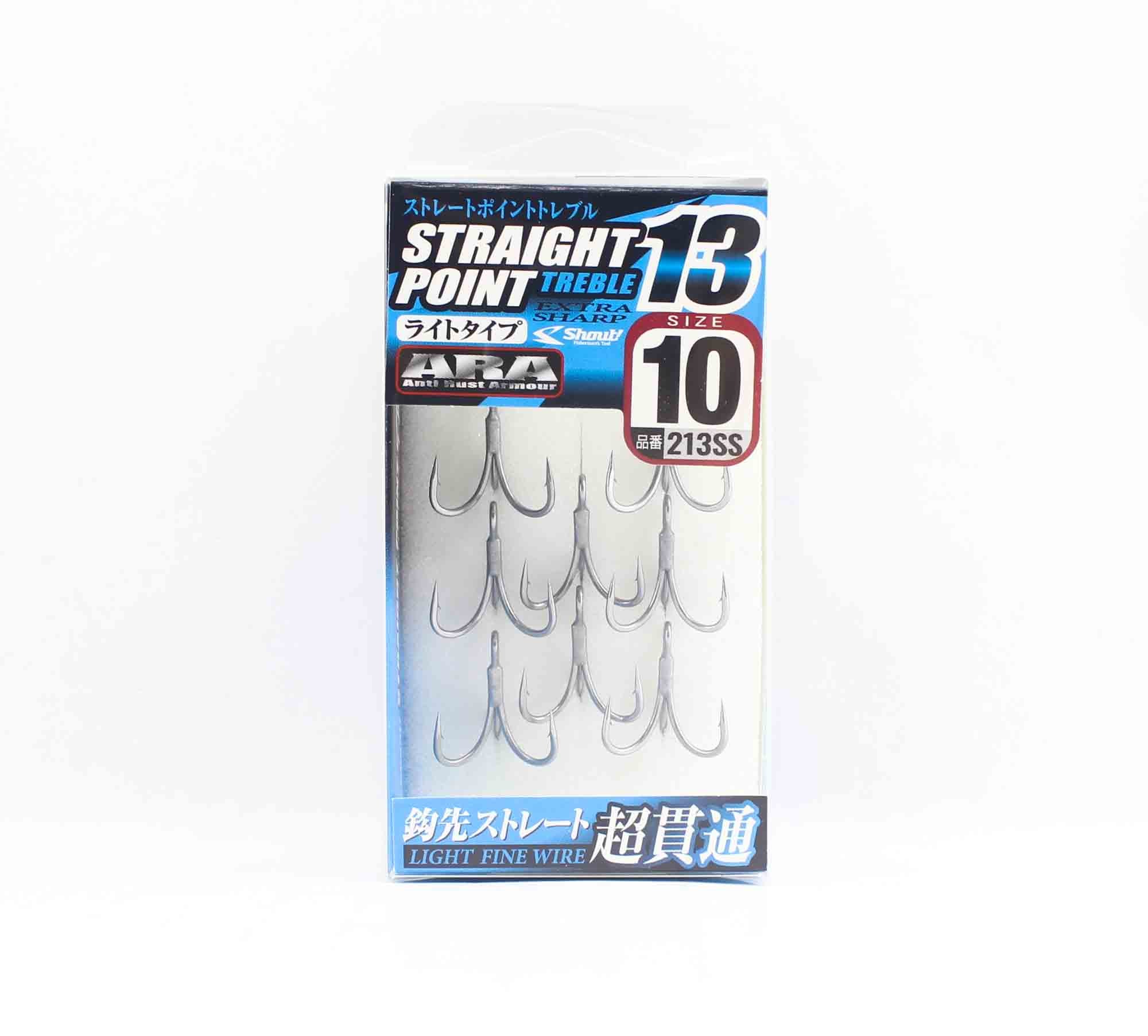 Shout 213-SS Straight Point Treble Hook Size 10 (2775)