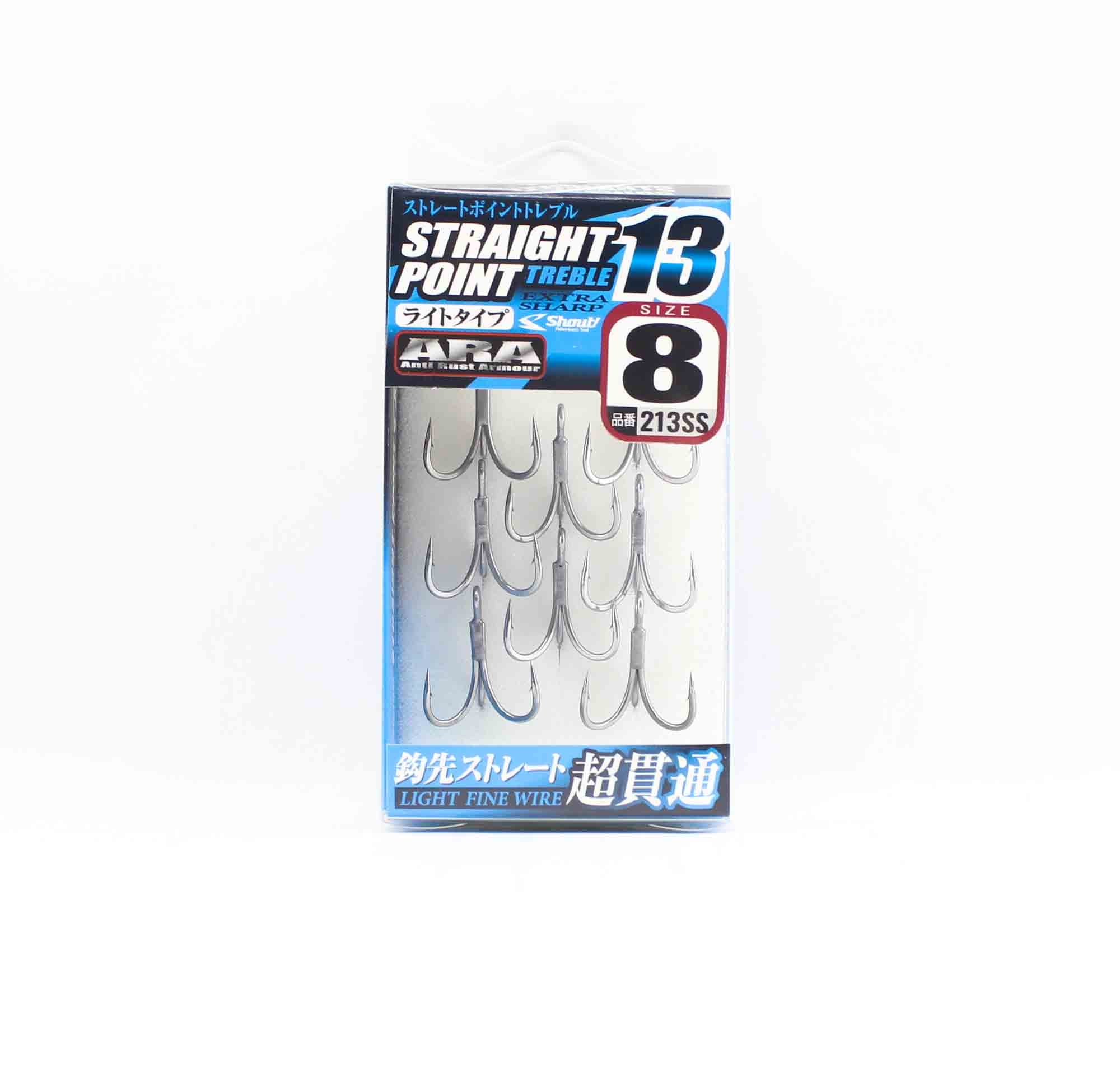 Shout 213-SS Straight Point Treble Hook Size 8 (2782)