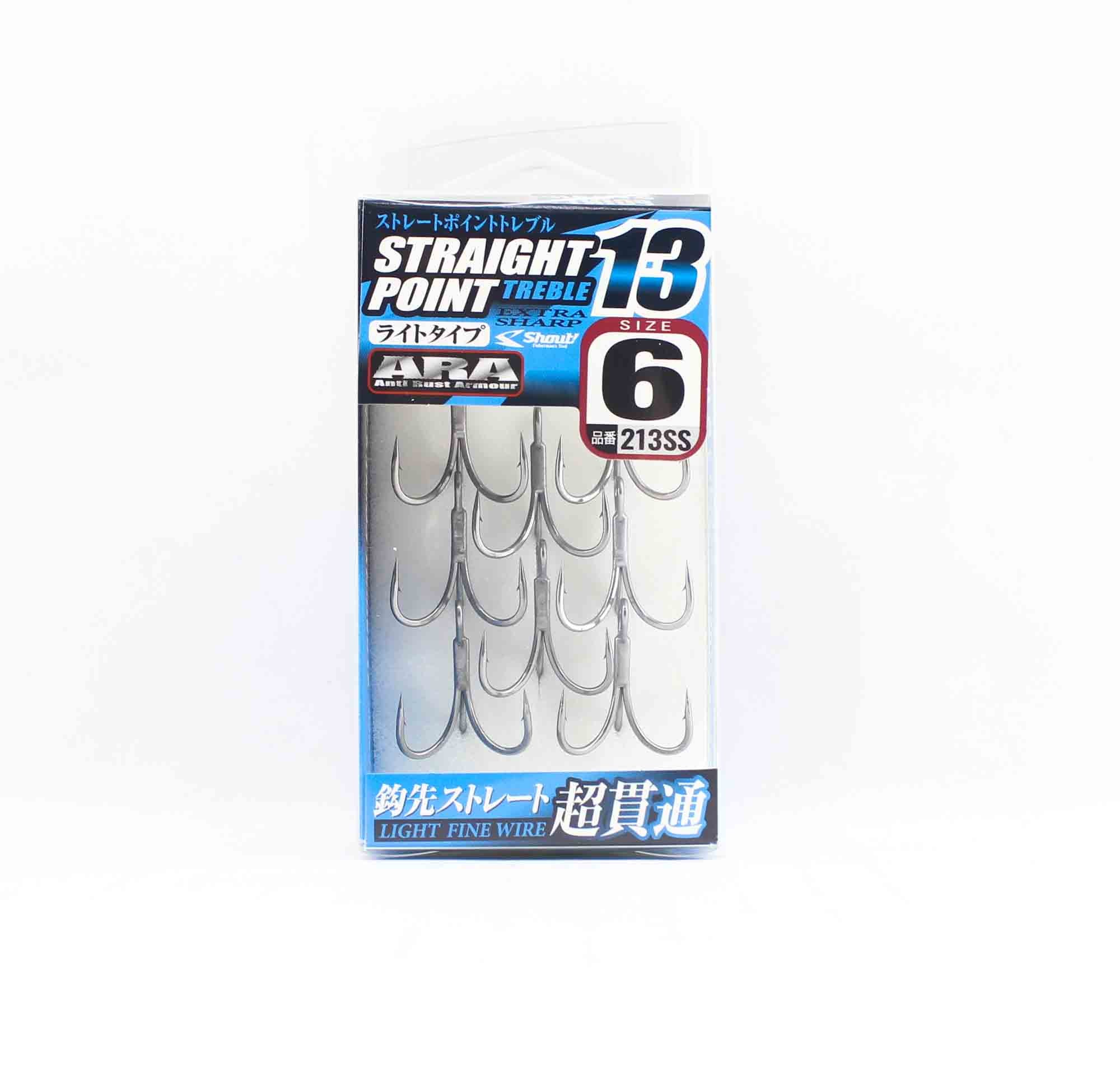 Shout 213-SS Straight Point Treble Hook Size 6 (2799)