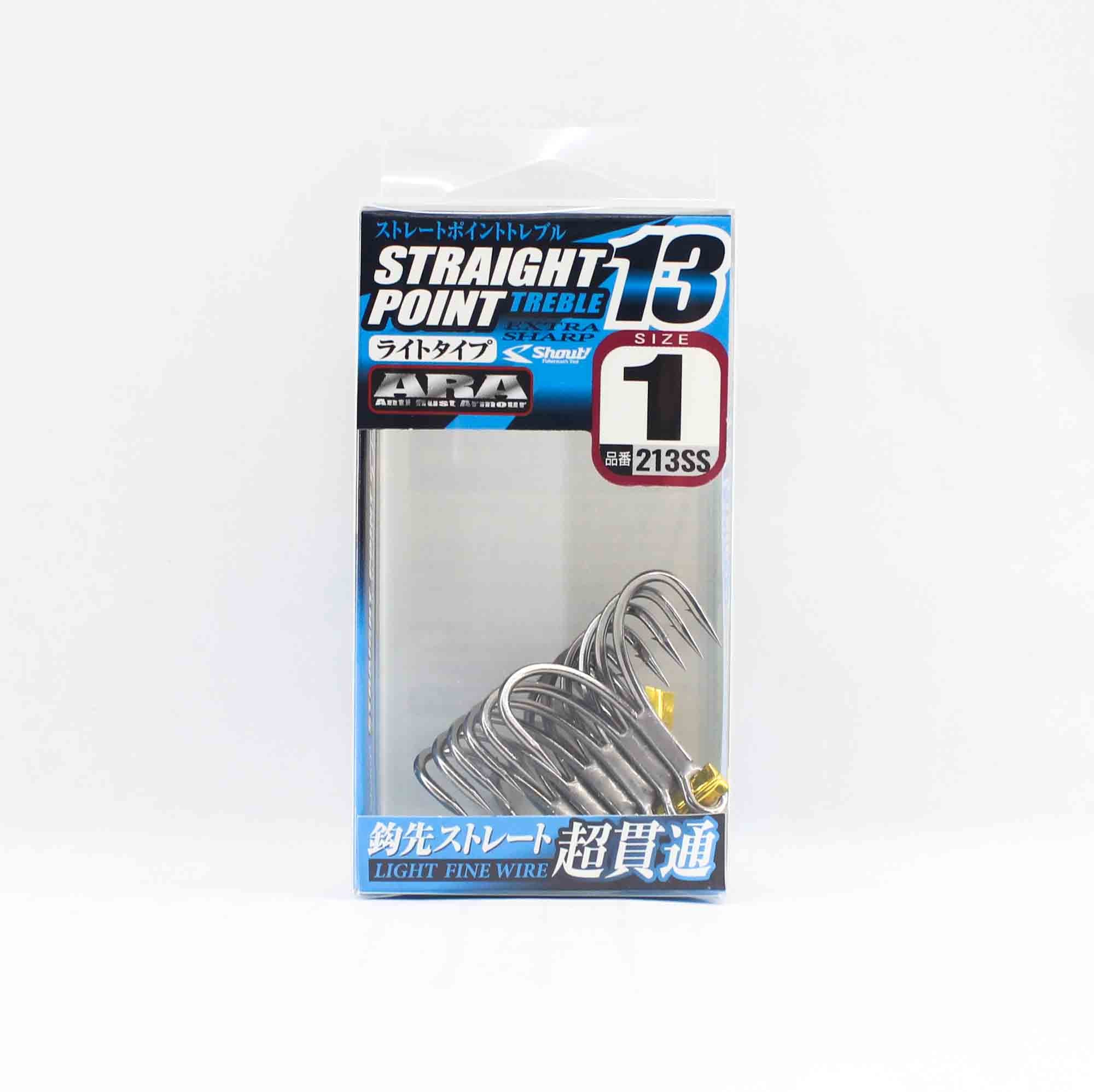 Shout 213-SS Straight Point Treble Hook Size 1 (2843)