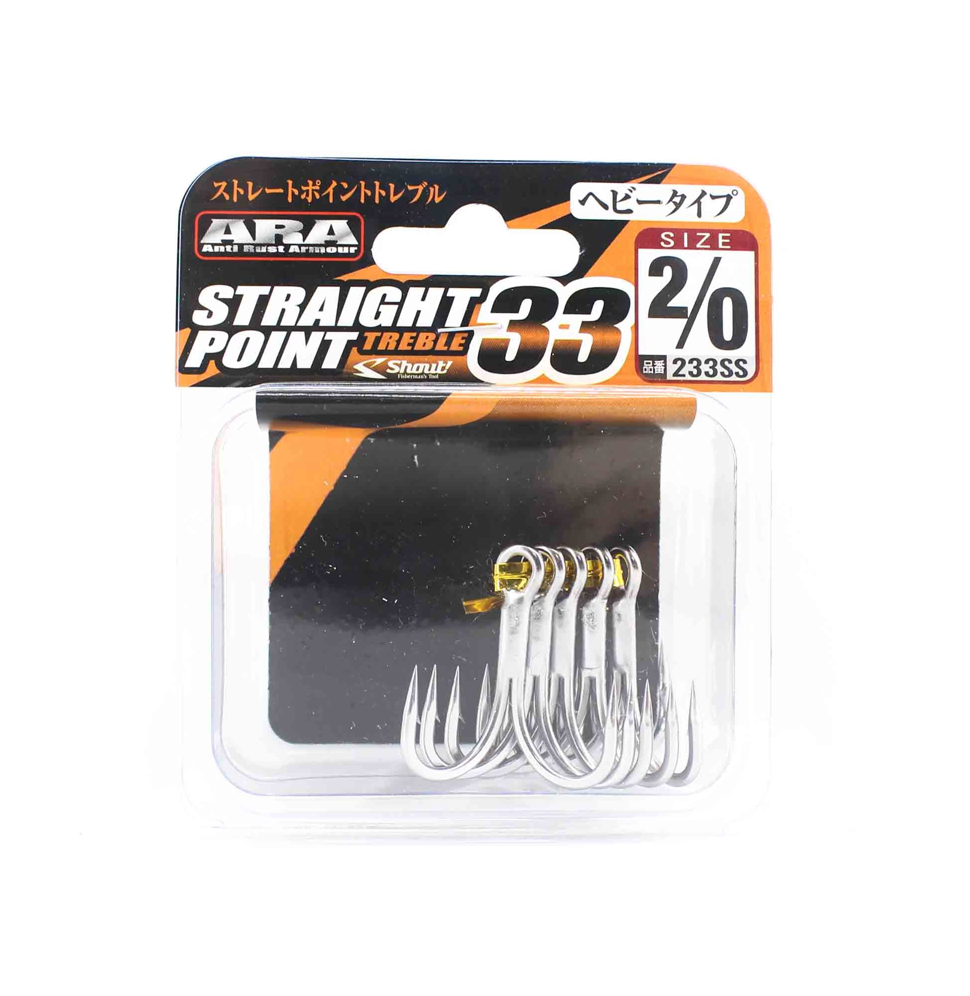 Shout 233-SS Straight Point Treble Hook Size 2/0 (2867)