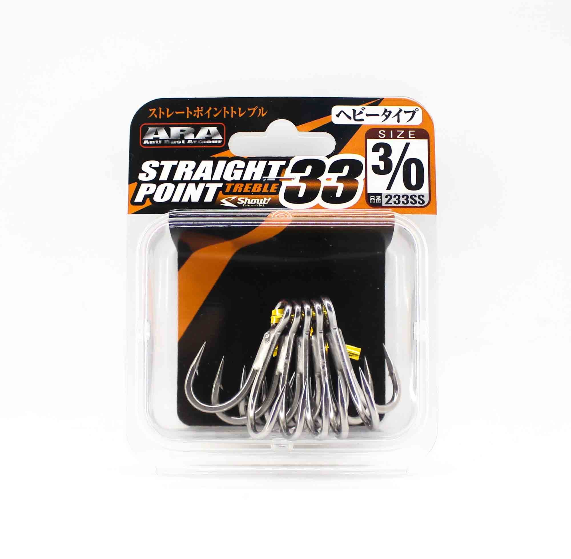 Shout 233-SS Straight Point Treble Hook Size 3/0 (2874)